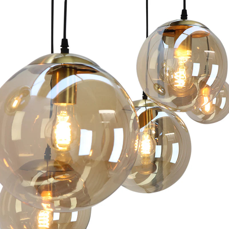 Lucio - Hanglamp - Amber / Zwart - 6L