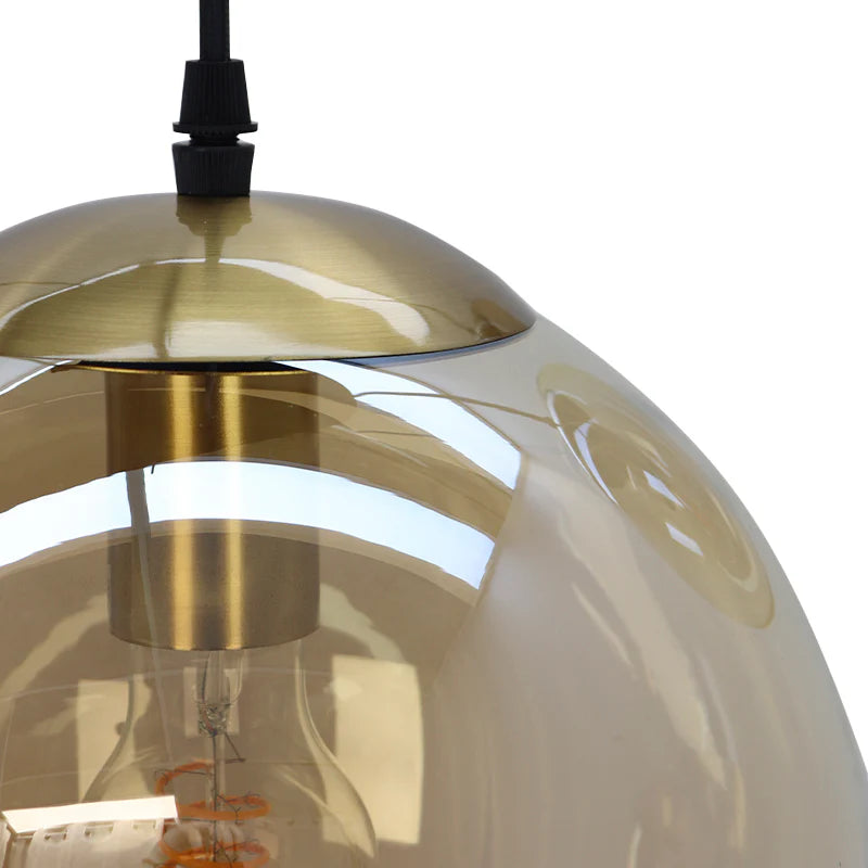 Lucio - Hanglamp - Amber / Zwart - 6L