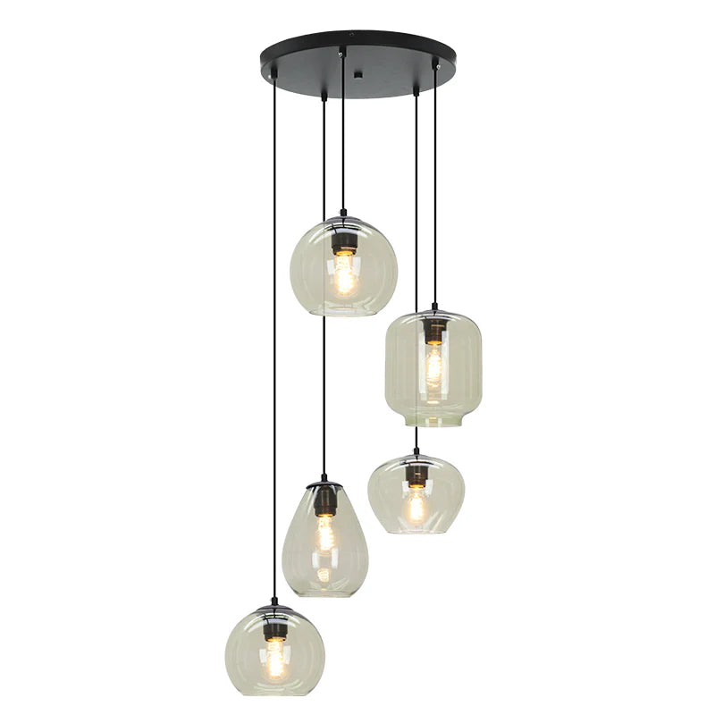 Lora - Hanglamp - Groen / Zwart - 5L