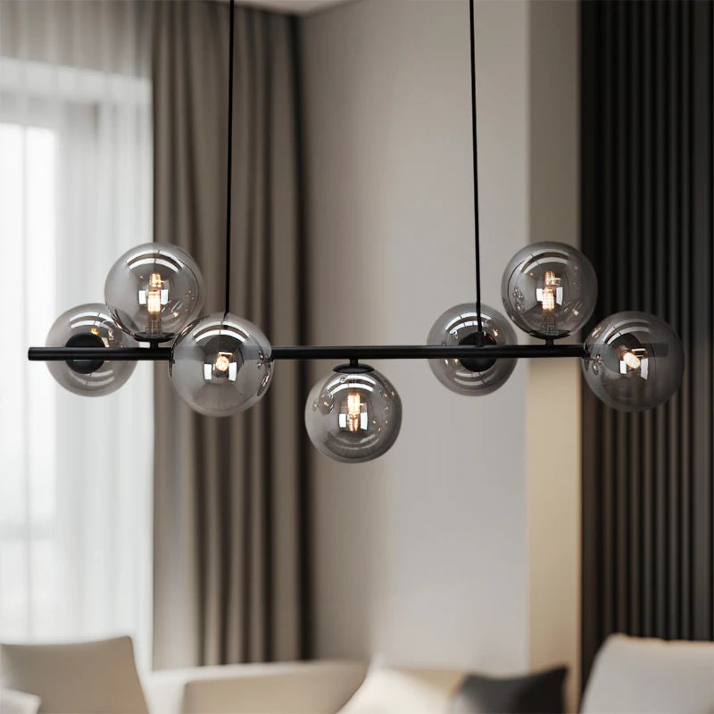 Roma - Hanglamp - Grijs / Zwart - 7L