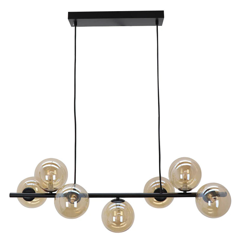 Roma - Hanglamp - Amber / Zwart - 7L