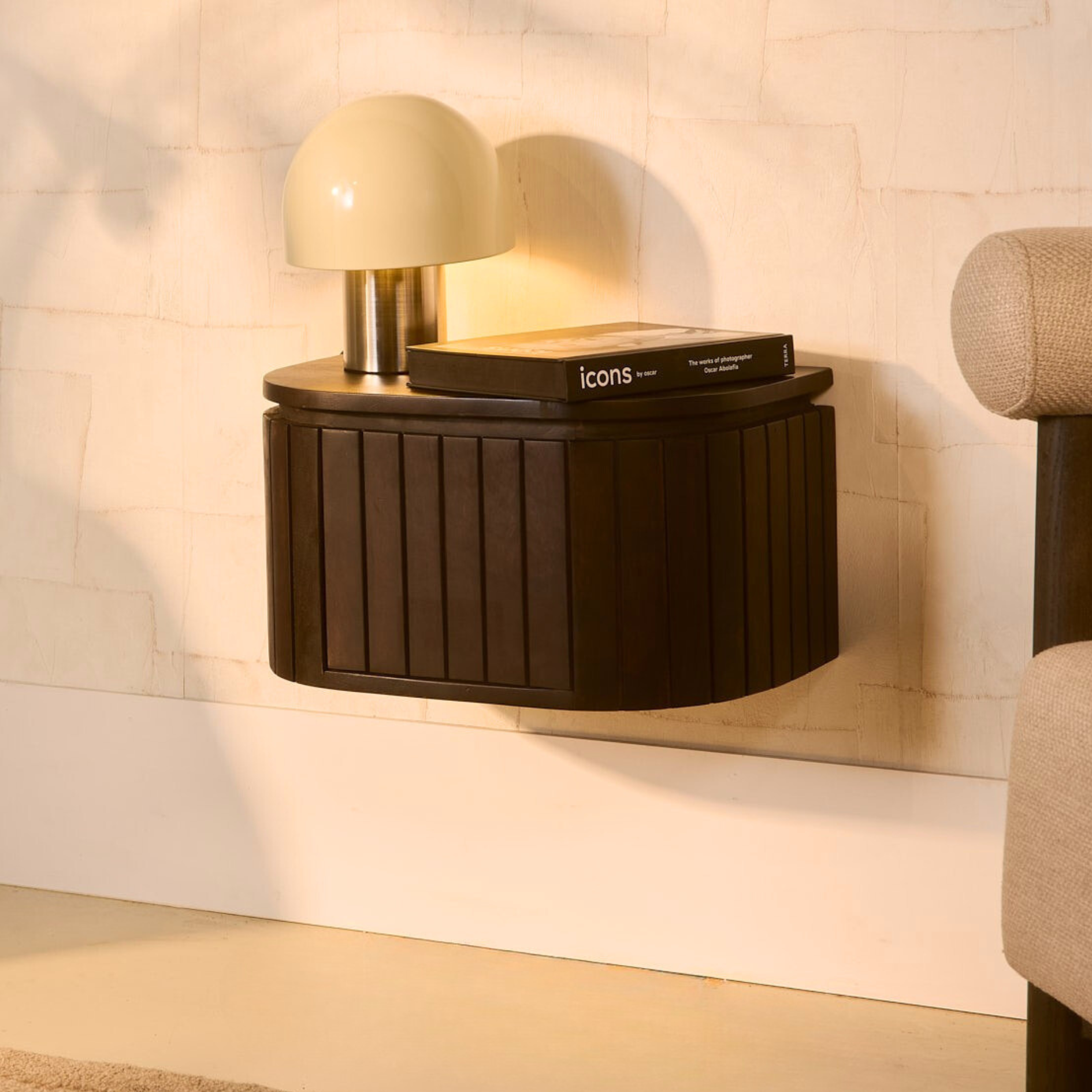 Japandi Nachtkastje - Bruin Hangend