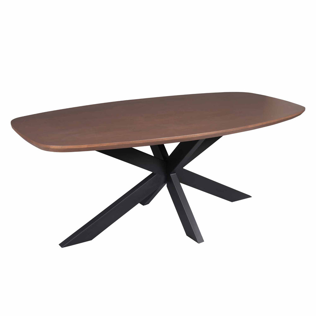 Eettafel Madison Walnoot | 240 cm | Deens Ovaal | Poot Zwart