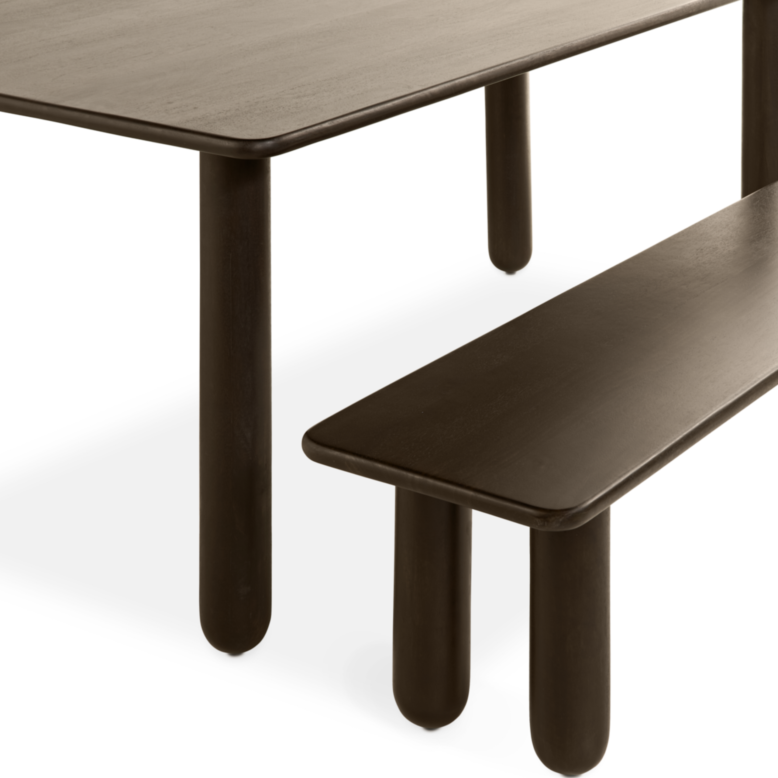 Eetbank Rondo – 200cm Donkerbruin