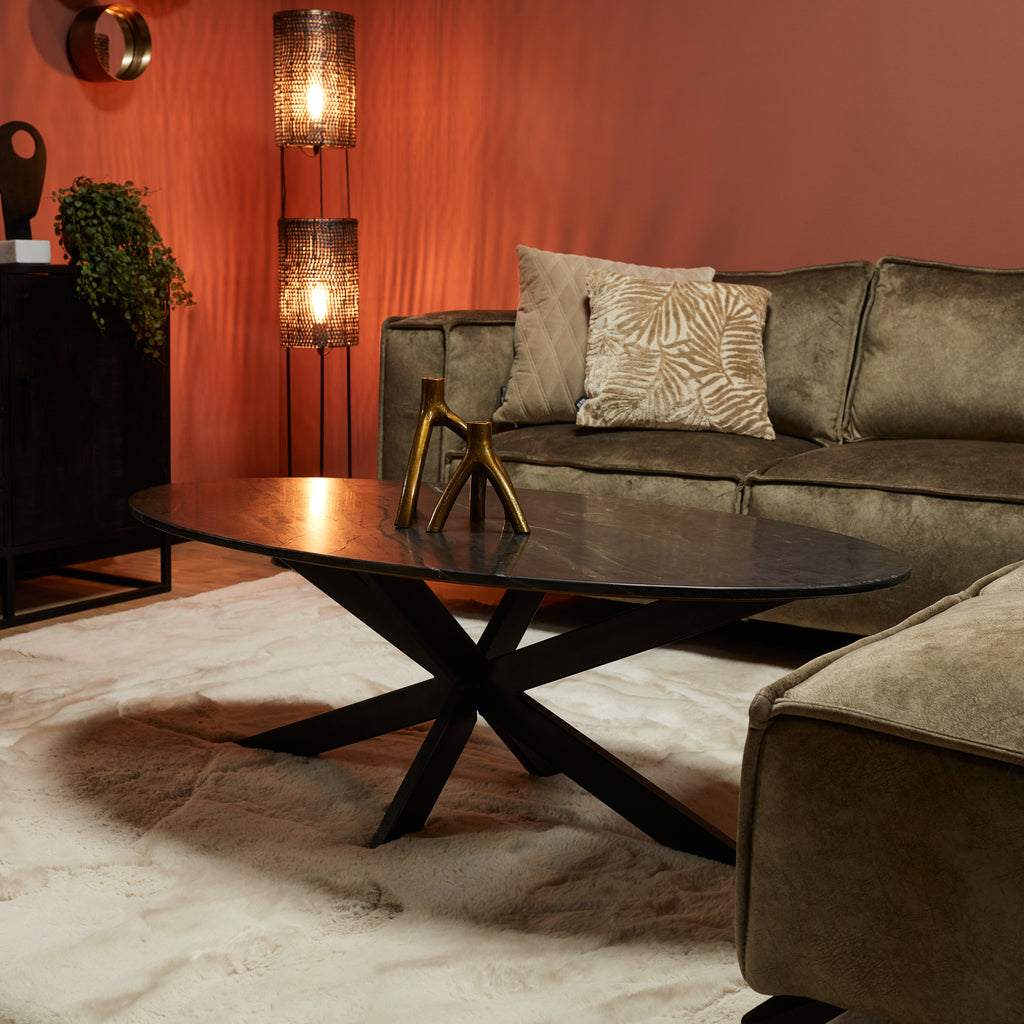 Salontafel Faye | Ovaal | Zwart marmer - Dbmeubels