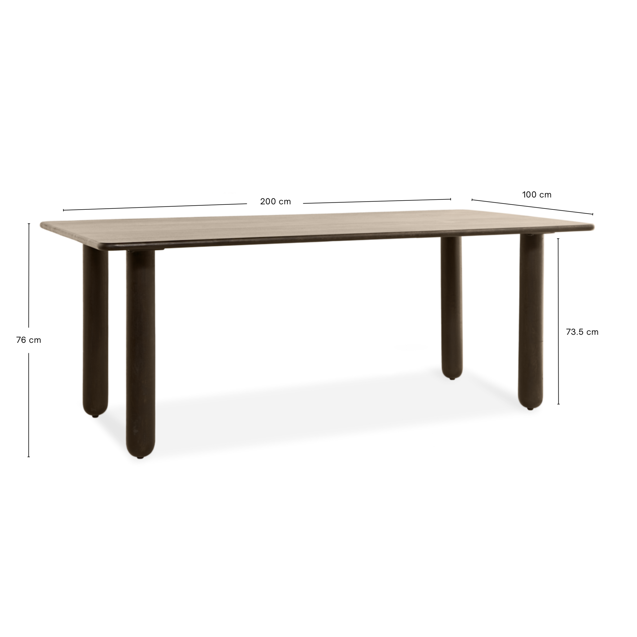 Eettafel Rondo – 200cm Donkerbruin