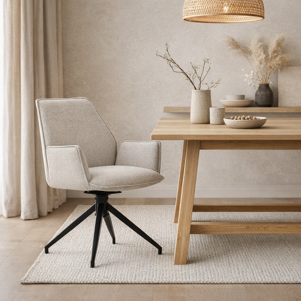 Eetkamerstoel Jill - Linnen Beige