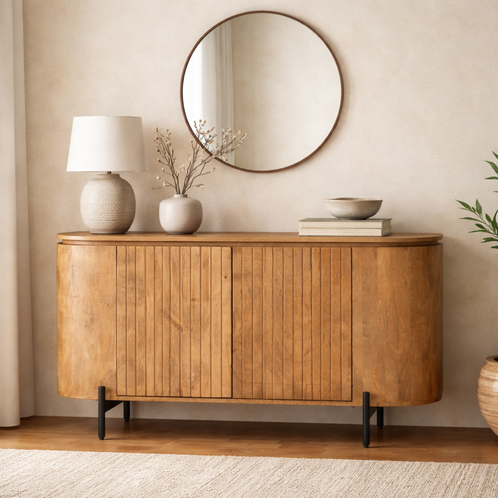 Japandi Dressoir - Lichtbruin - 115cm