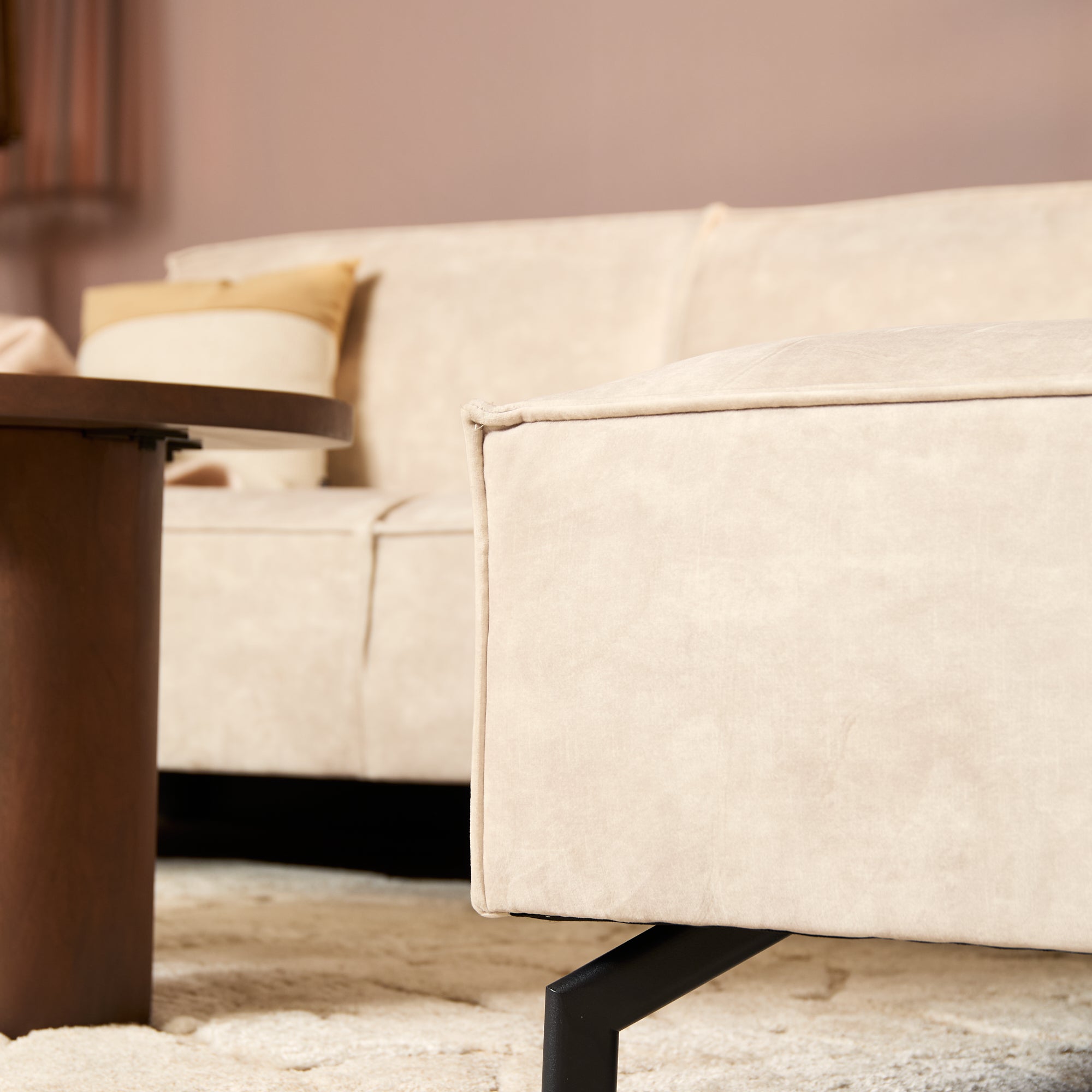 MySofa Floris | Divan Links + 2,5 zits | Beige | Velvet