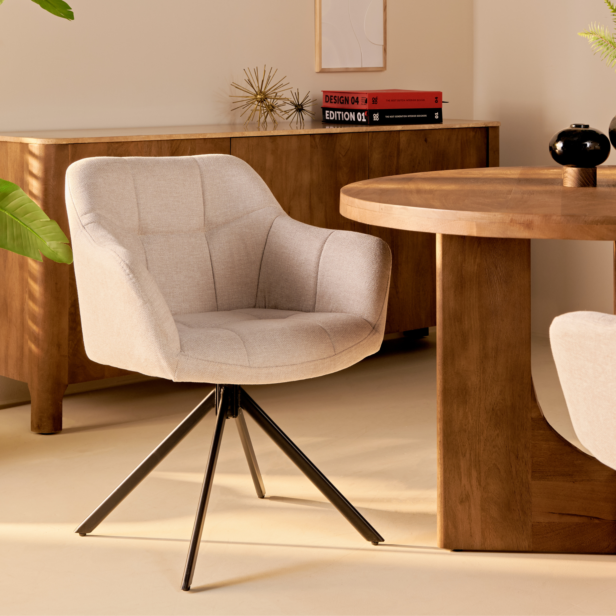 Eetkamerstoel Kiki – Linnen Beige