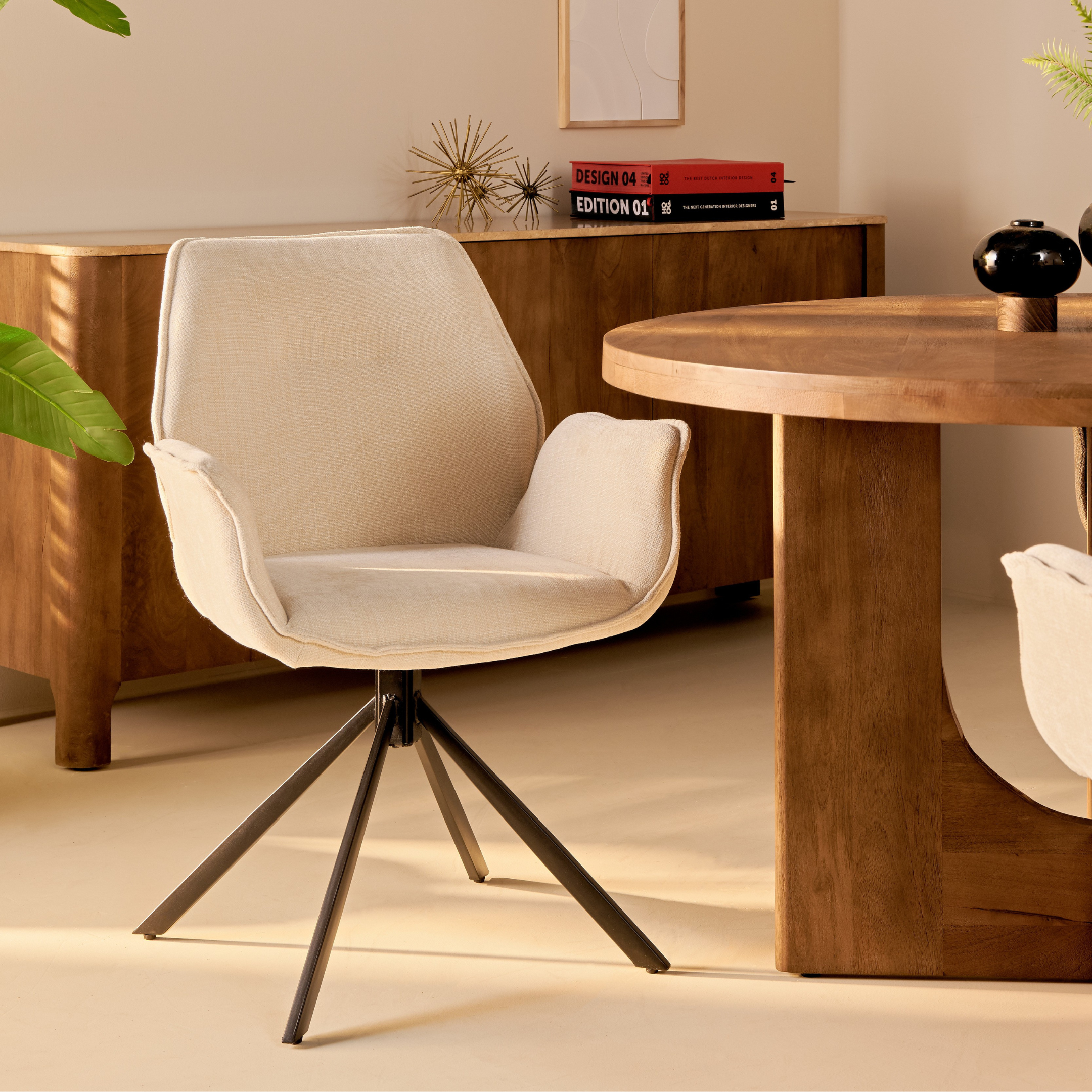 Eetkamerstoel Lyn – Stof Beige