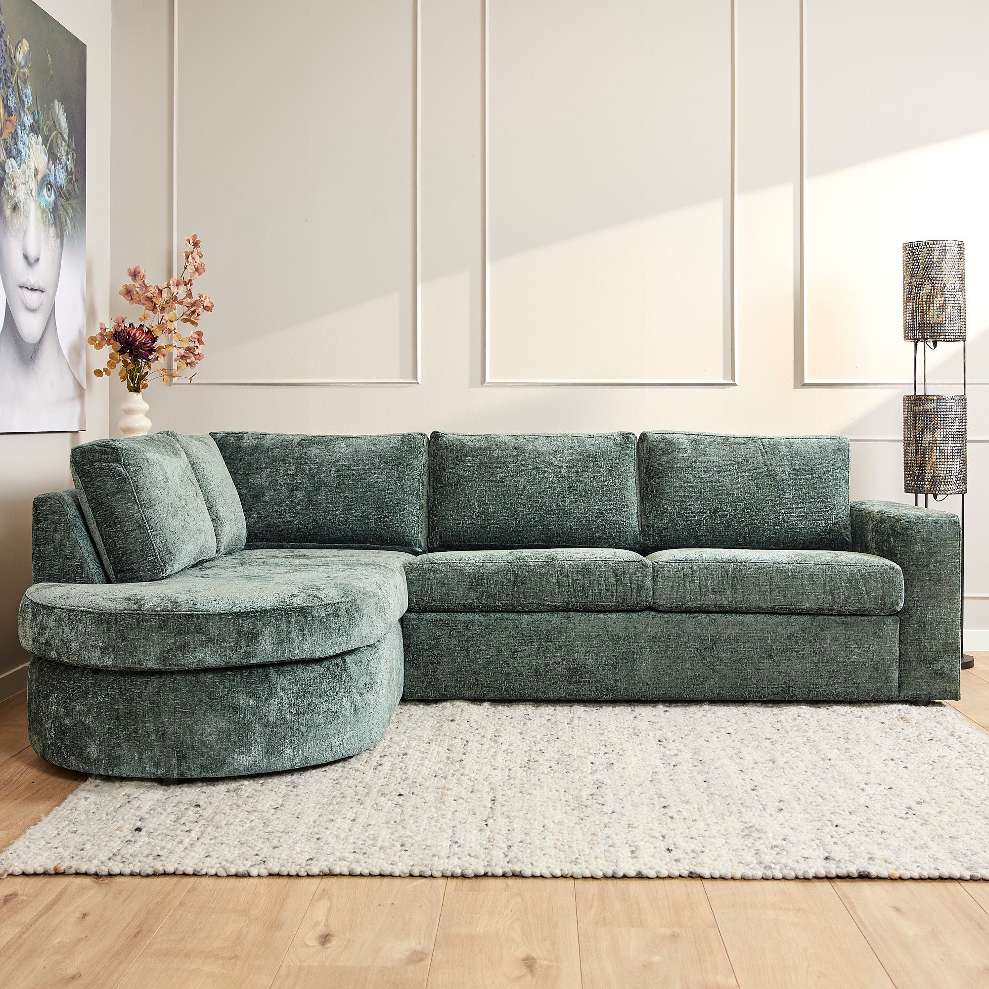MijnSofa Alma | Divan Links + 2,5 zits | Groen
