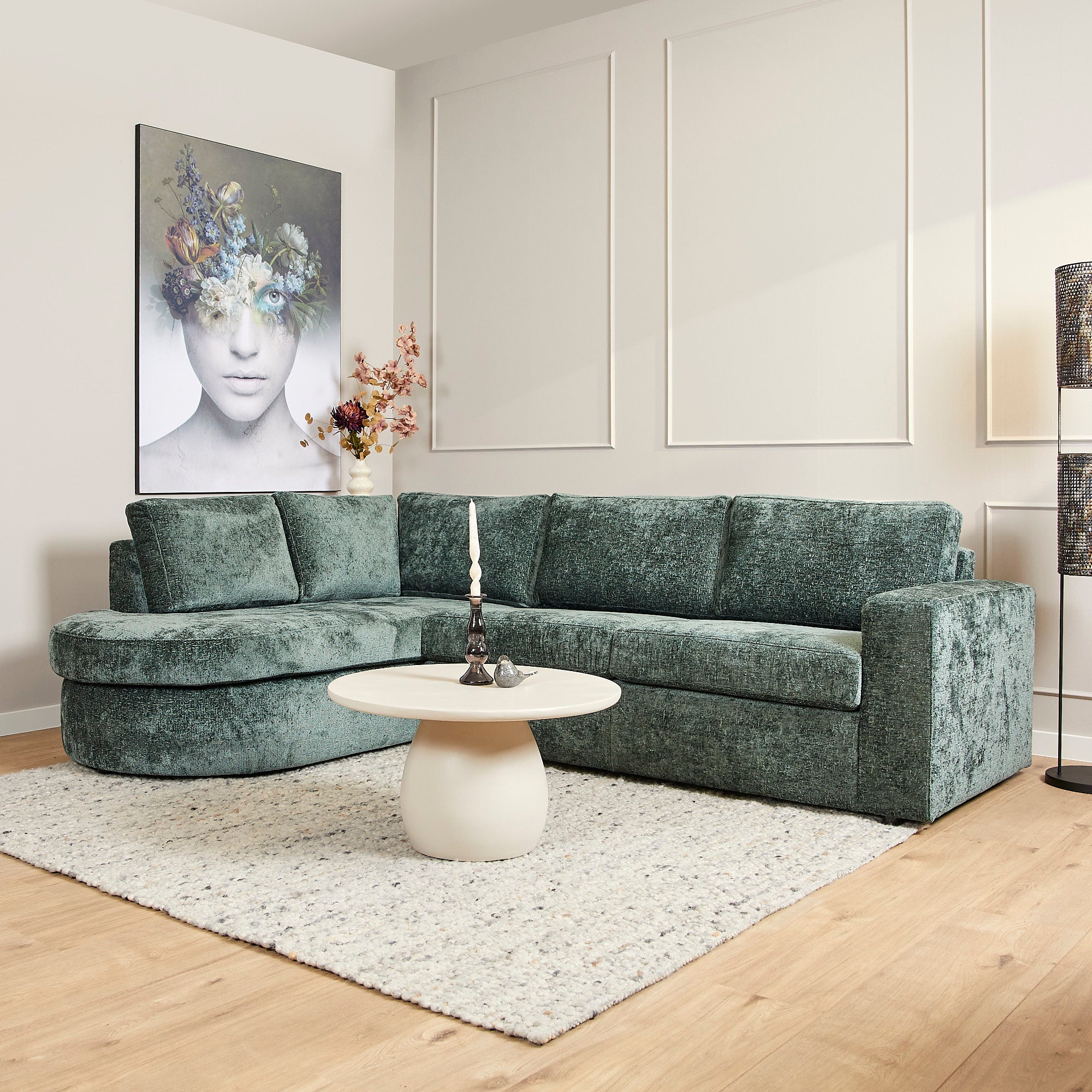 MijnSofa Alma | Divan Links + 2,5 zits | Groen