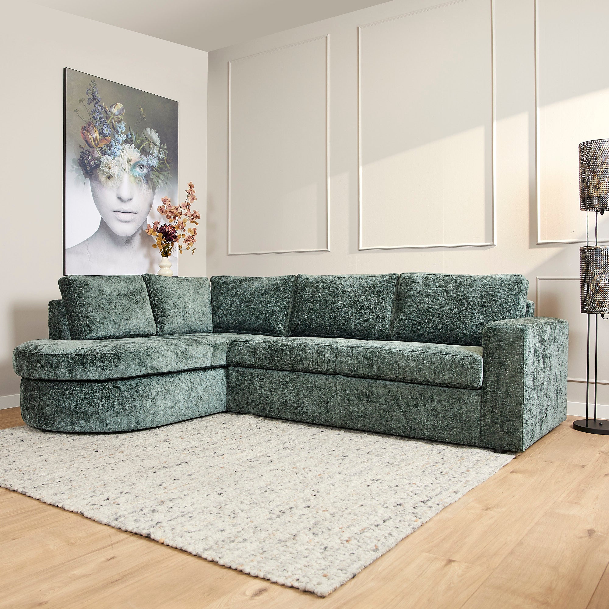 MijnSofa Alma | Divan Links + 2,5 zits | Groen