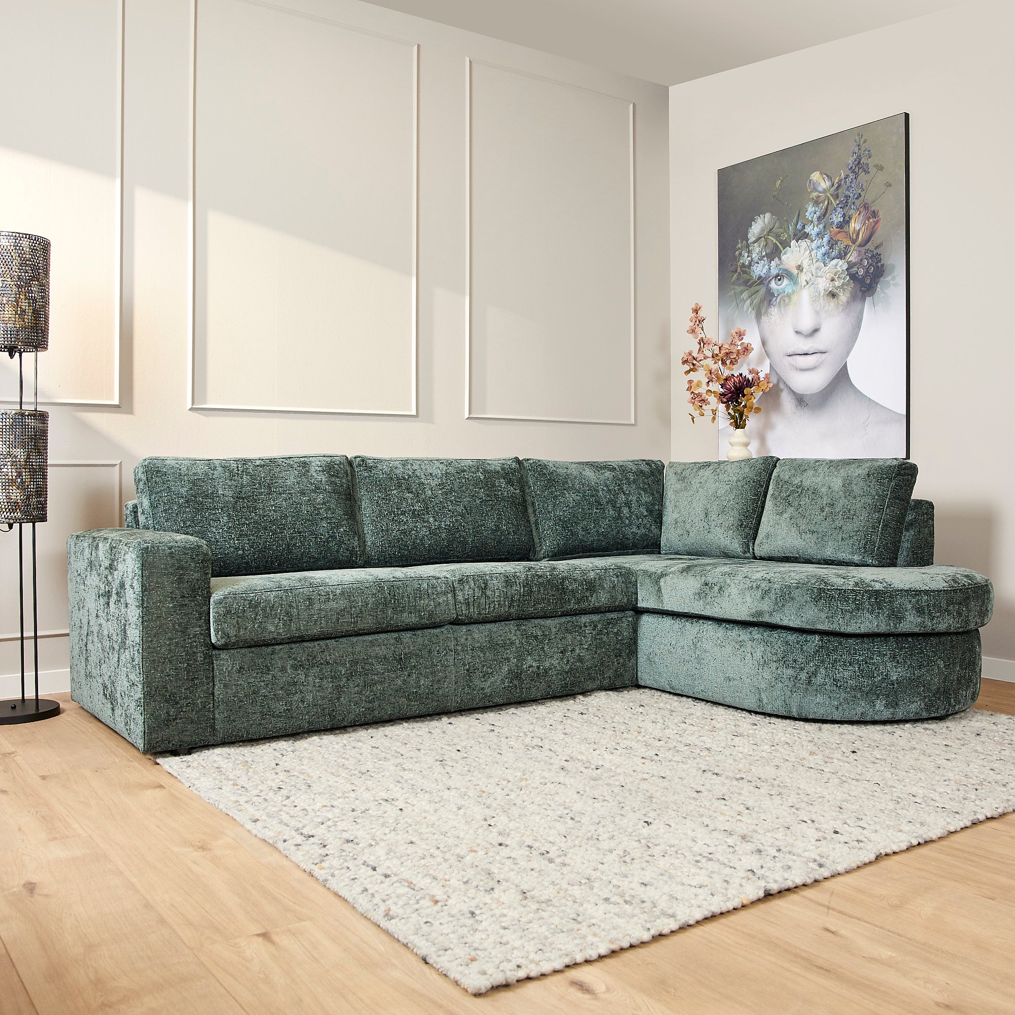 MySofa Alma | 2,5-zits + Divan Rechts | Groen