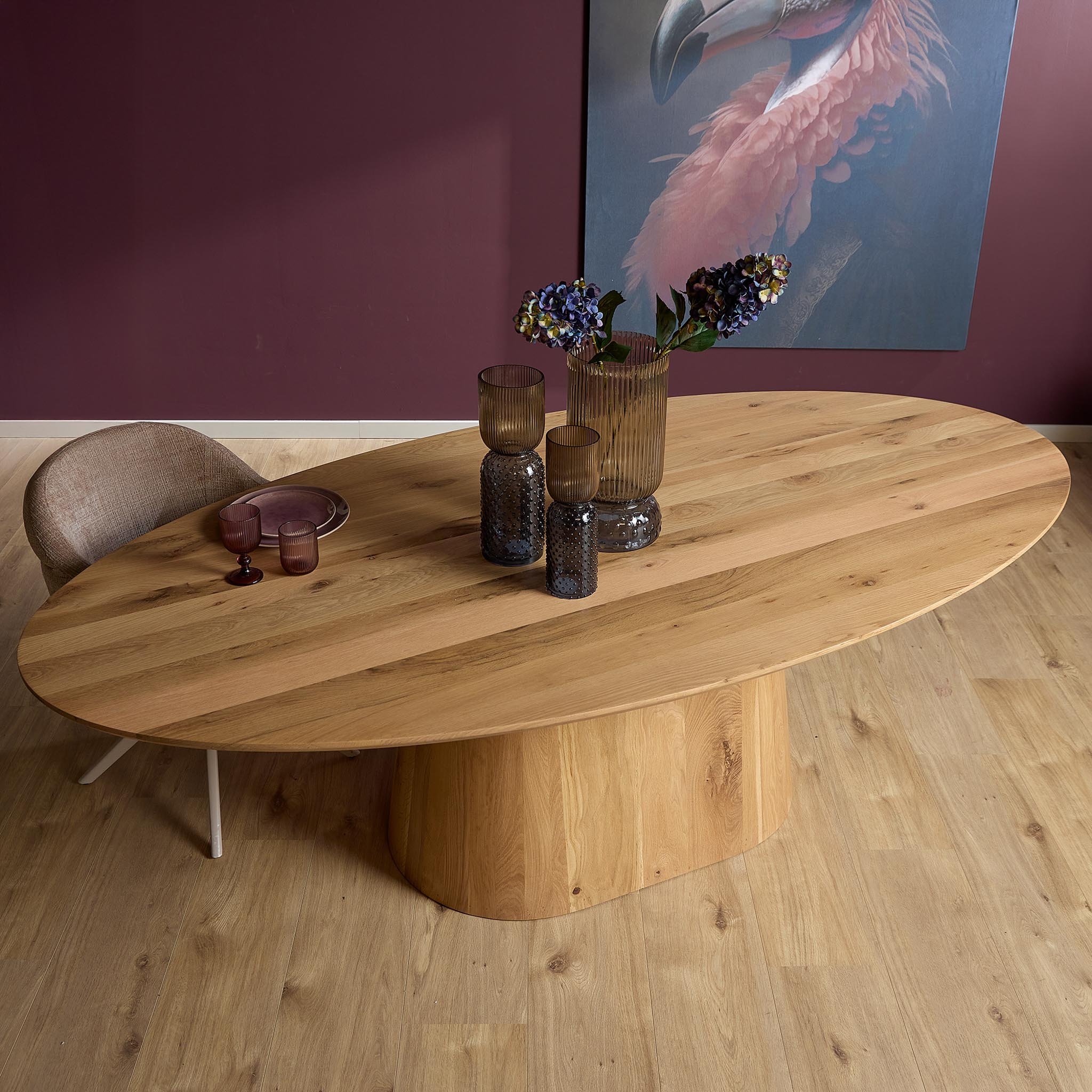 Ovale eettafel Riga Naturel Eikenhout 210 cm