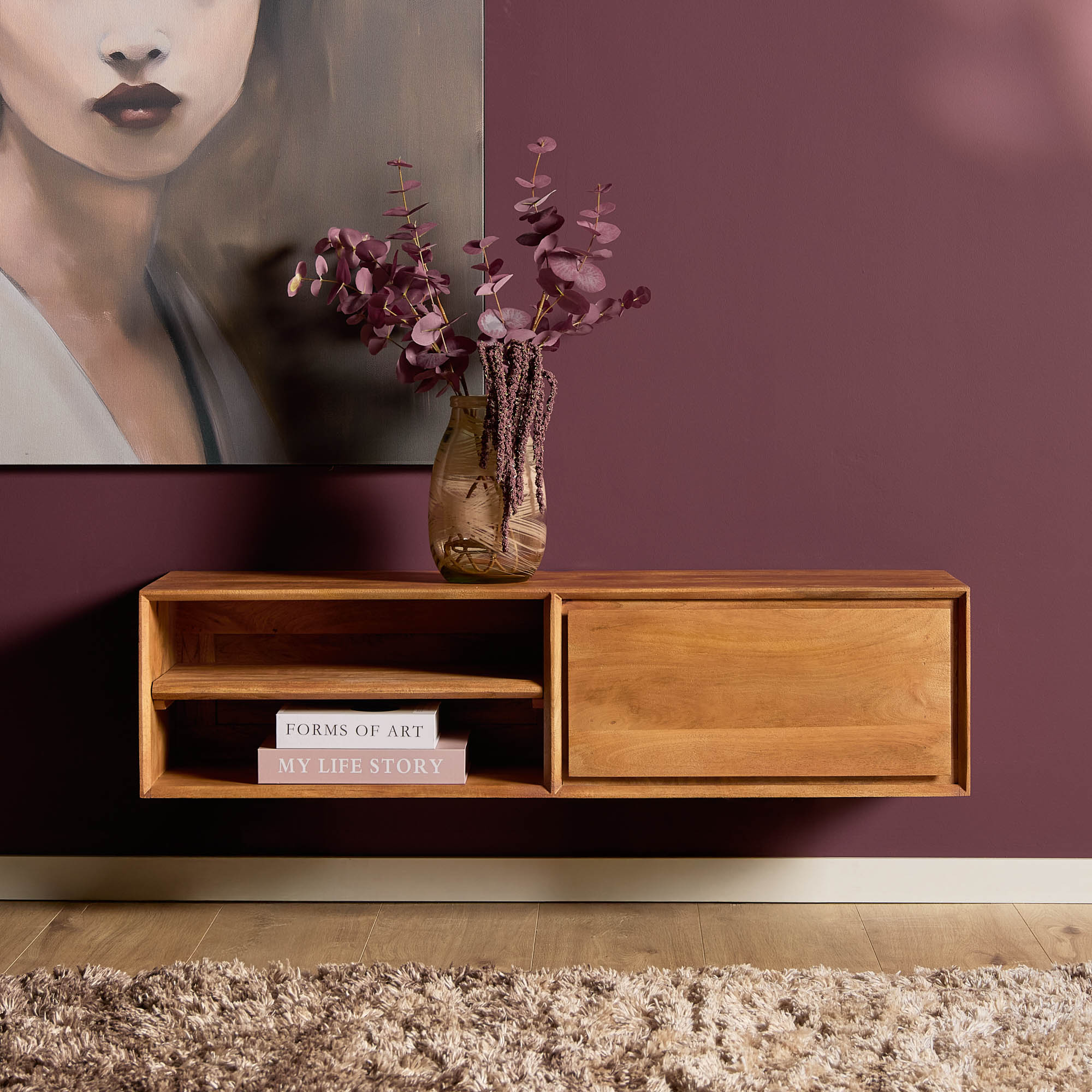 Zwevend tv-meubel Ambiance Naturel | 120 cm