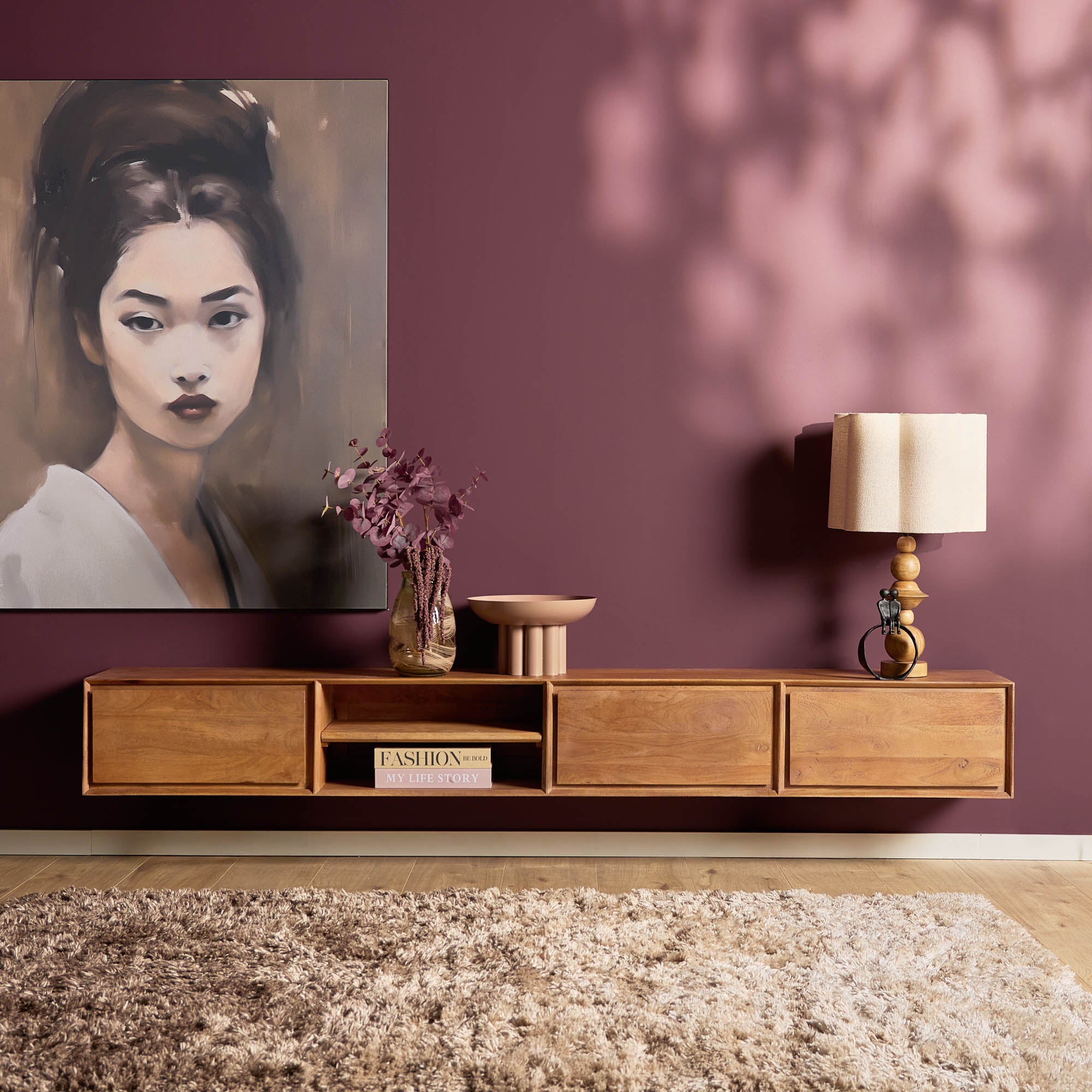 Zwevend tv-meubel Ambiance Naturel | 240 cm