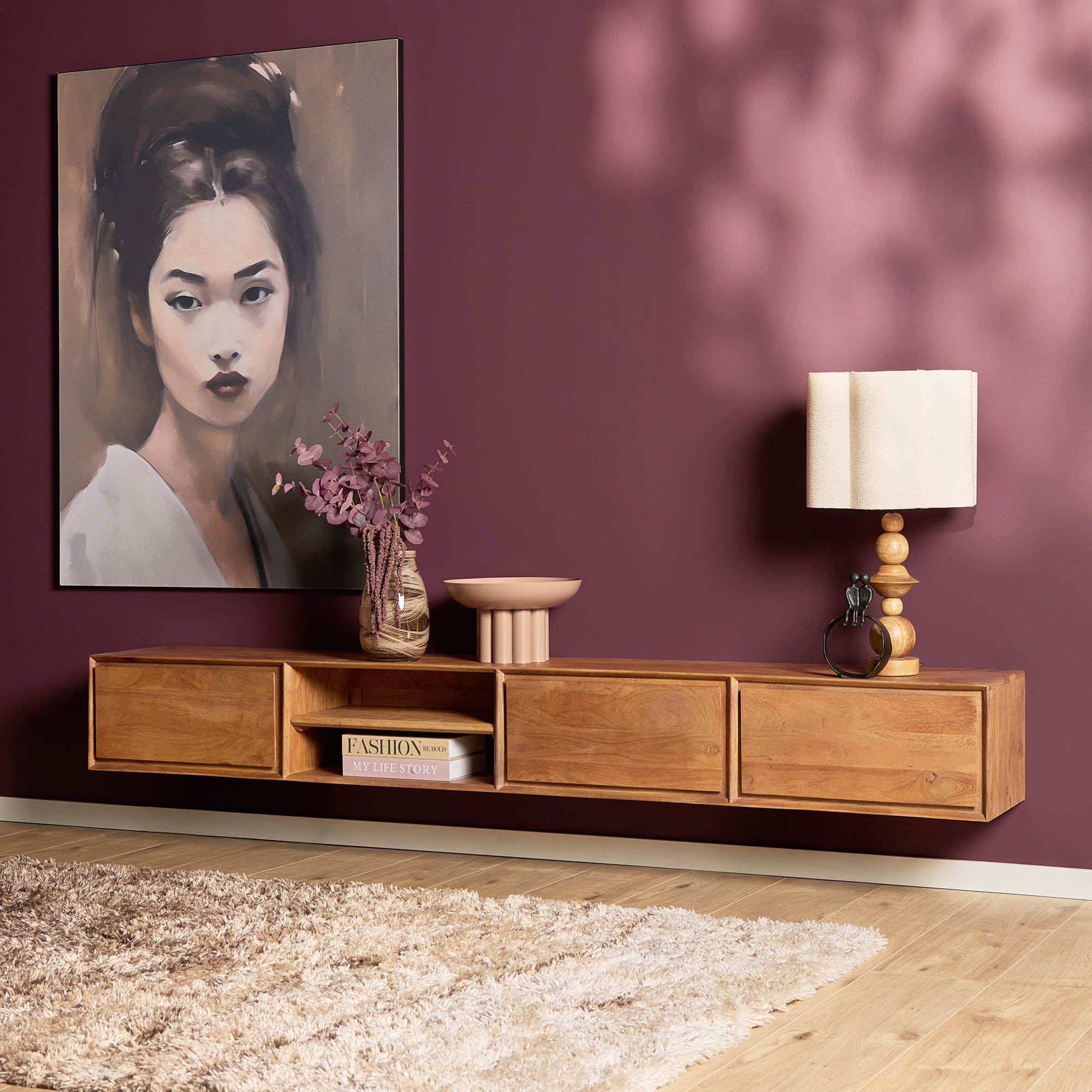 Zwevend tv-meubel Ambiance Naturel | 240 cm