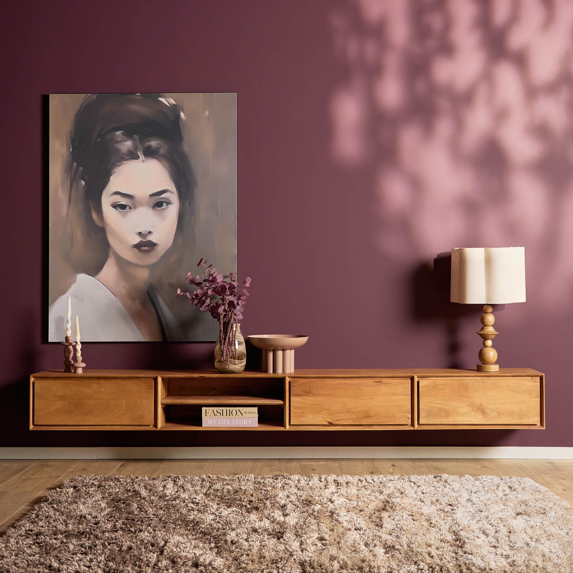 Zwevend tv-meubel Ambiance Naturel | 280 cm