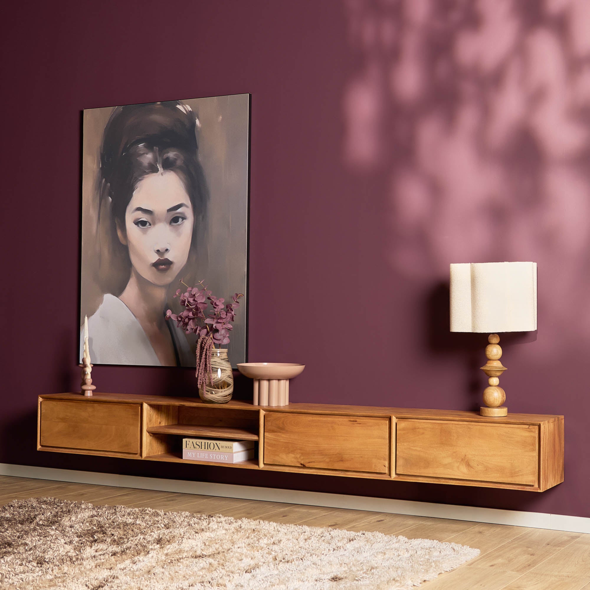 Zwevend tv-meubel Ambiance Naturel | 280 cm