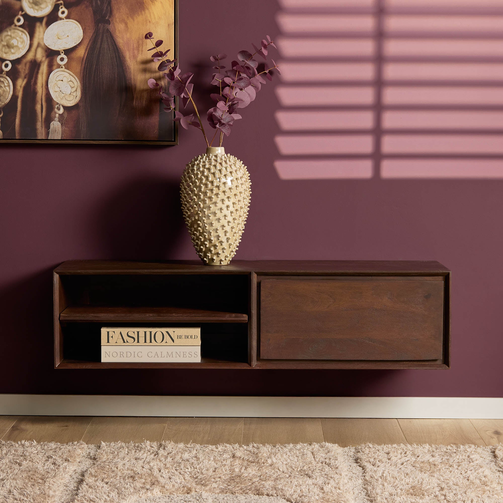 Zwevend tv meubel Ambiance Bruin | 120 cm