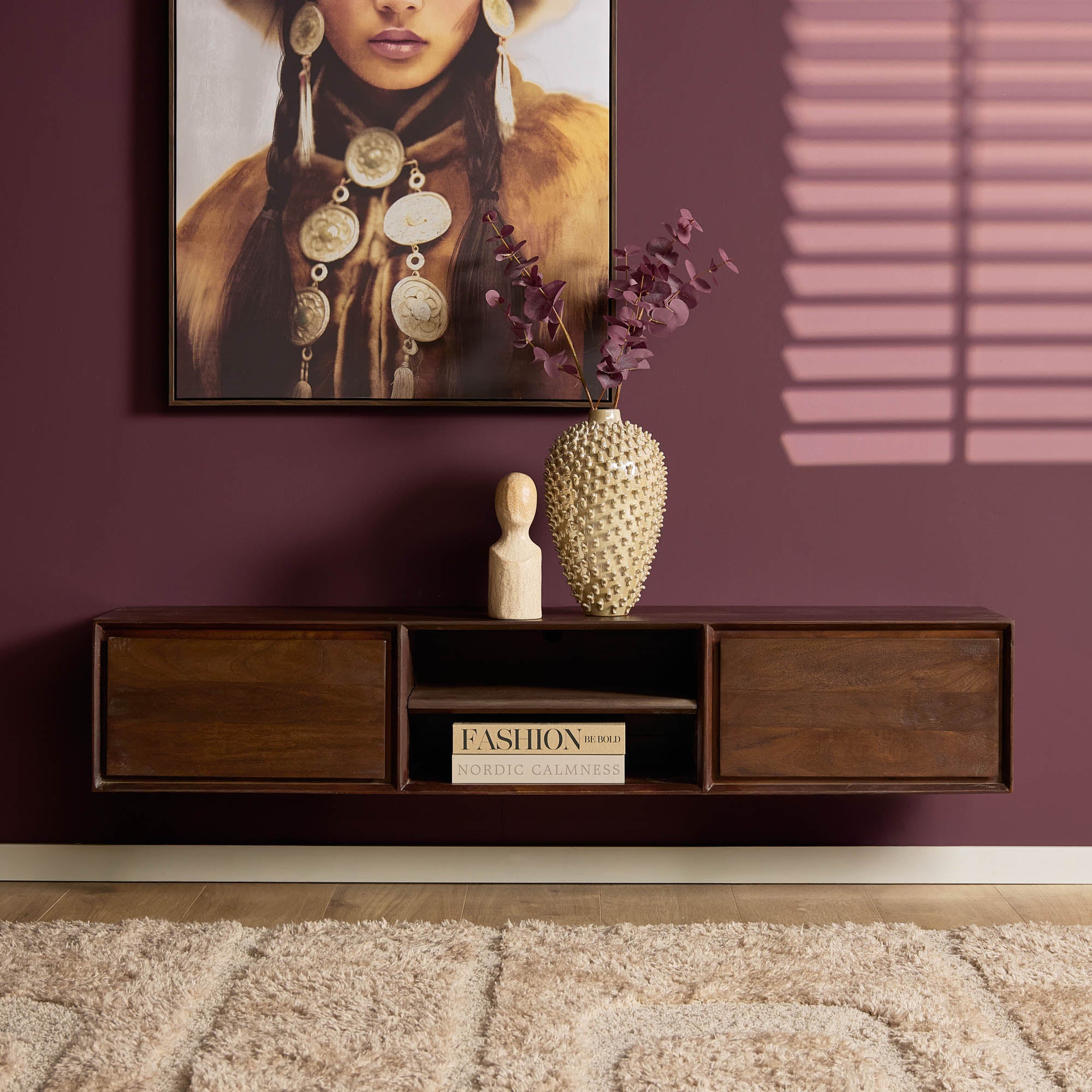 Zwevend tv-meubel Ambiance Bruin | 160 cm