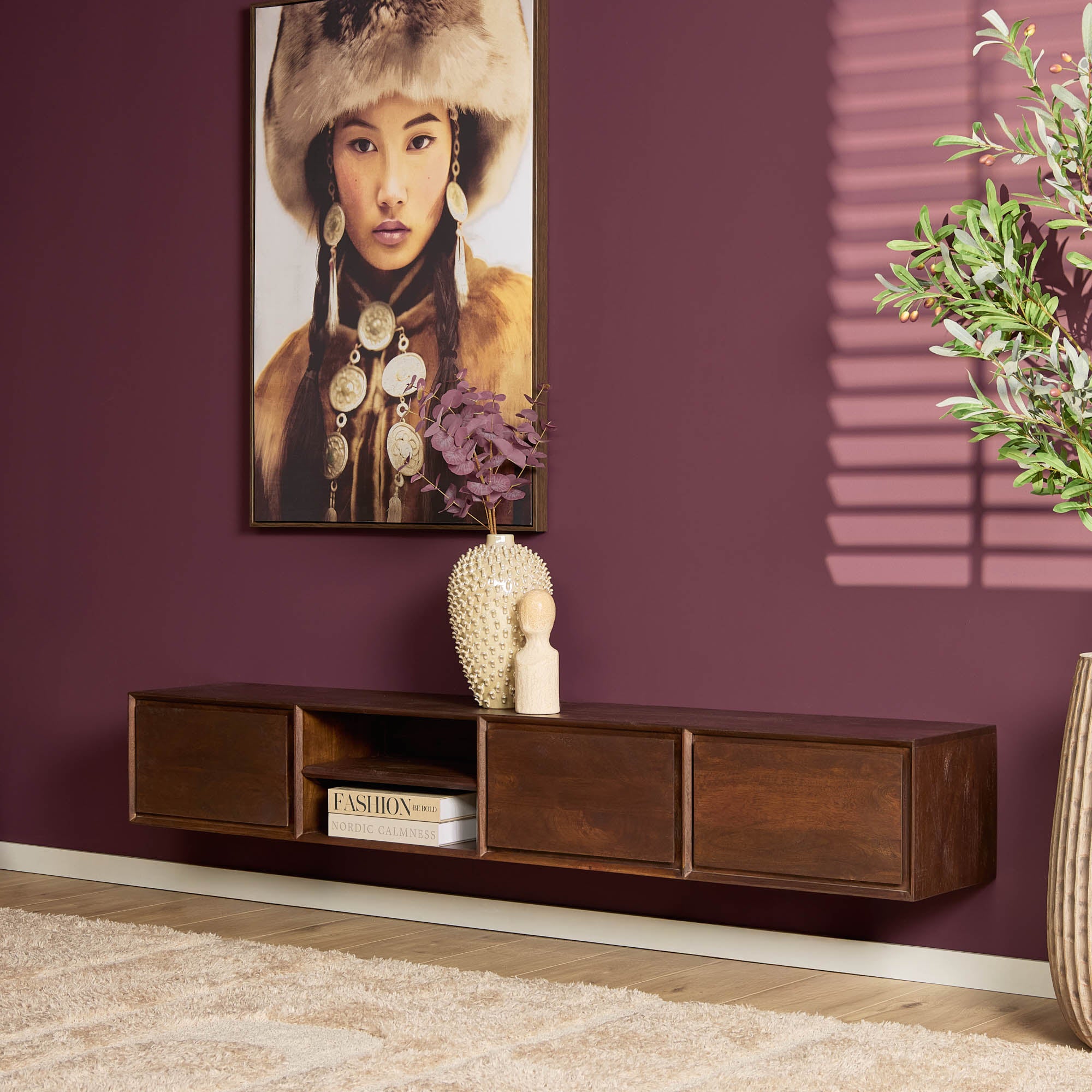 Zwevend tv-meubel Ambiance Brown | 200 cm