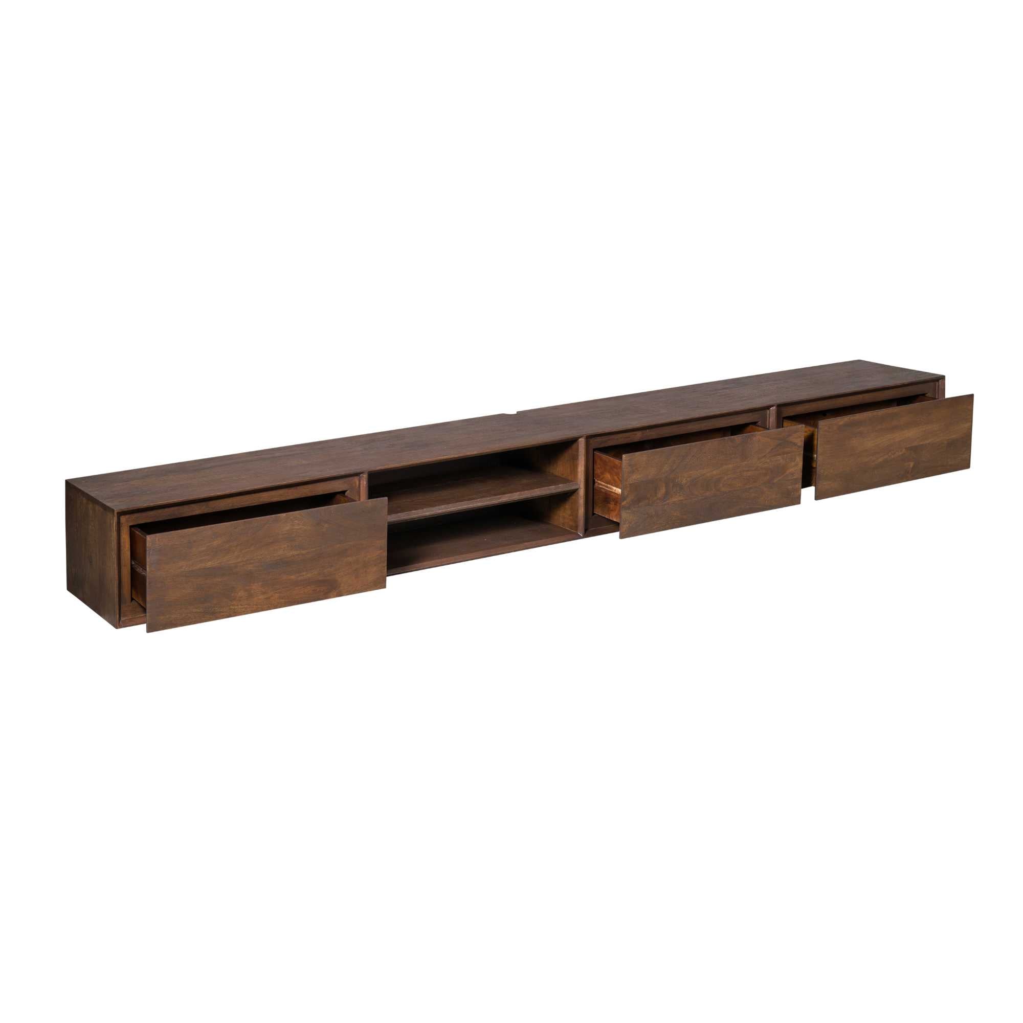 Zwevend tv-meubel Ambiance Bruin | 280 cm