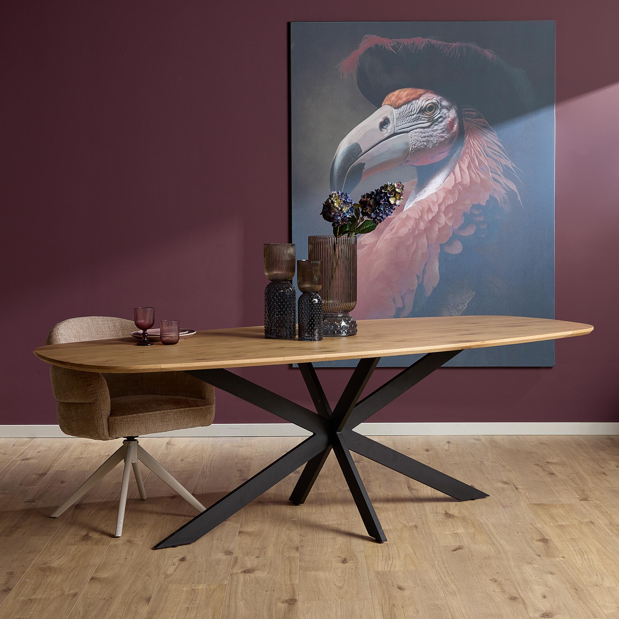 Eiken eettafel Ferris | Deens Ovaal 280 cm | Naturel