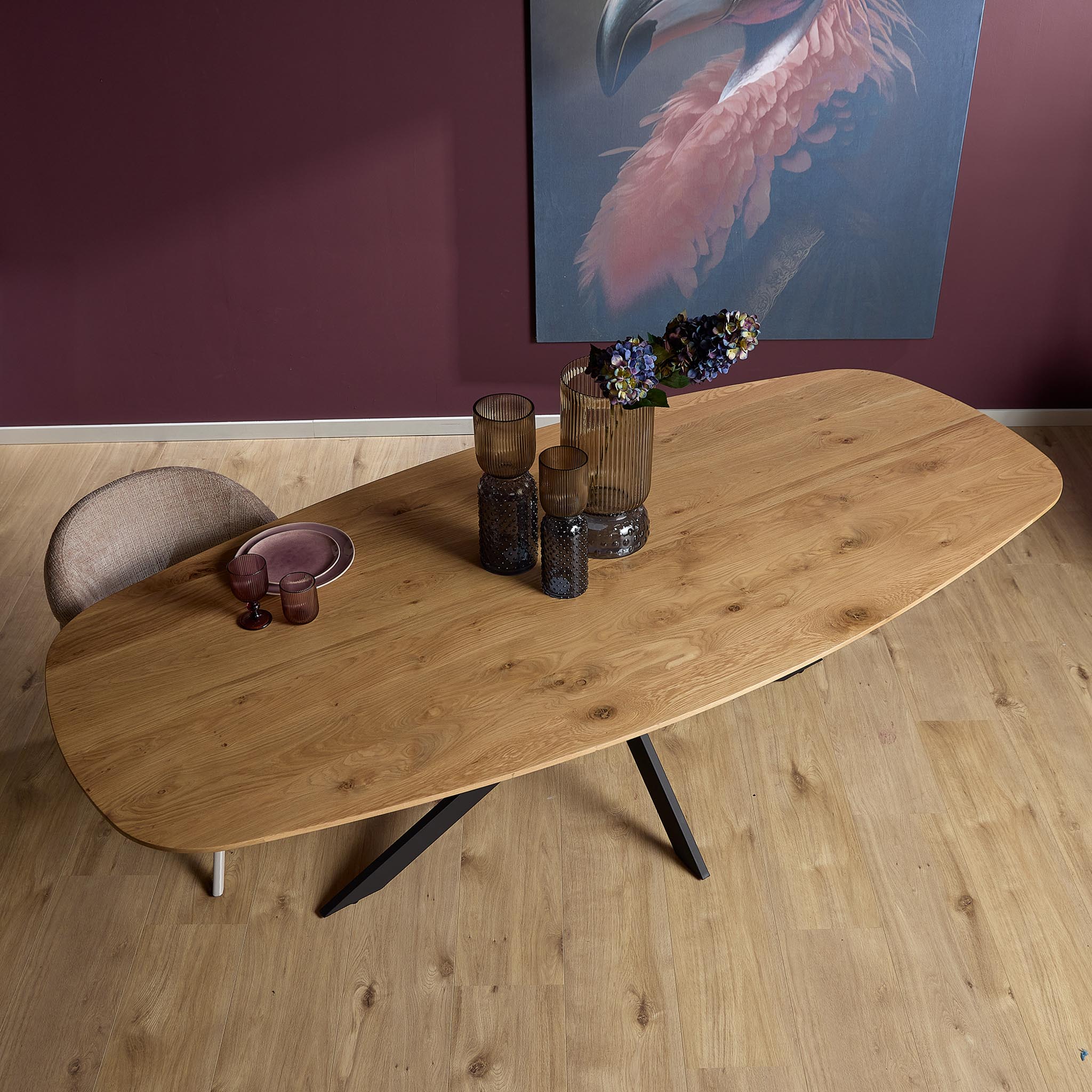 Eiken eettafel Ferris | Deens Ovaal 180 cm | Naturel