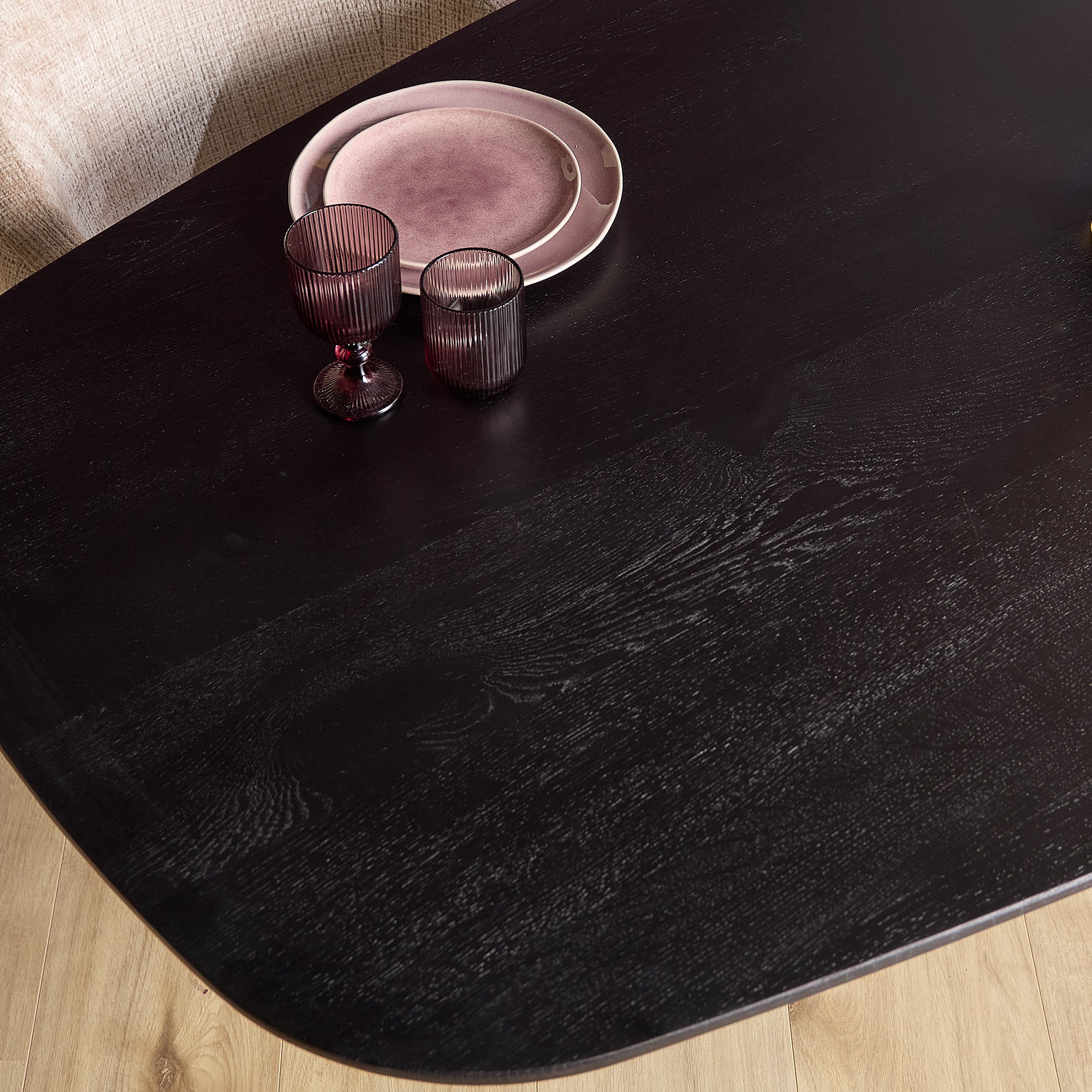 Eiken eettafel Ferris | Deens Ovaal 280 cm | Zwart