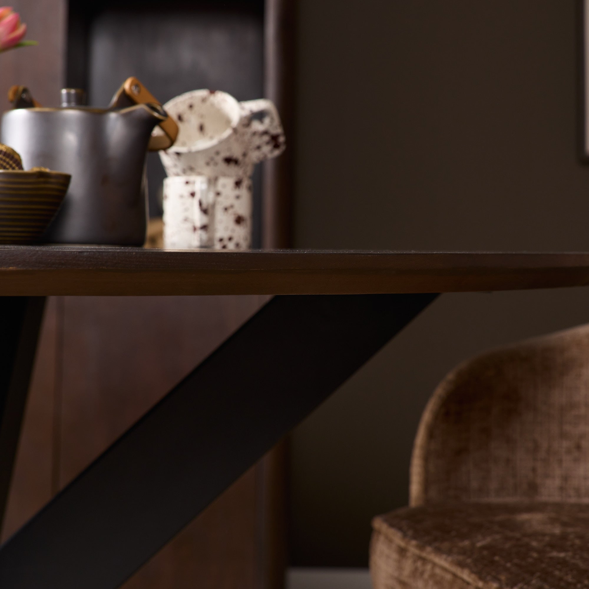 Eiken eettafel Ferris | Rond 110 cm | Bruin
