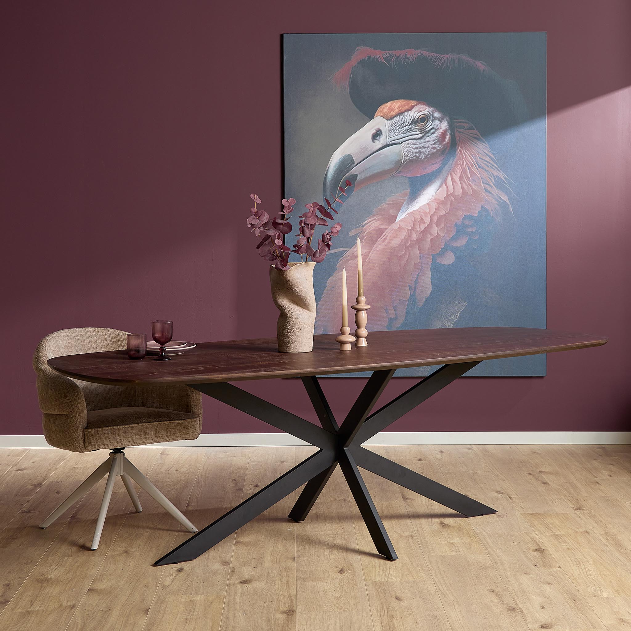 Eiken eettafel Ferris | Deens Ovaal 240 cm | Bruin