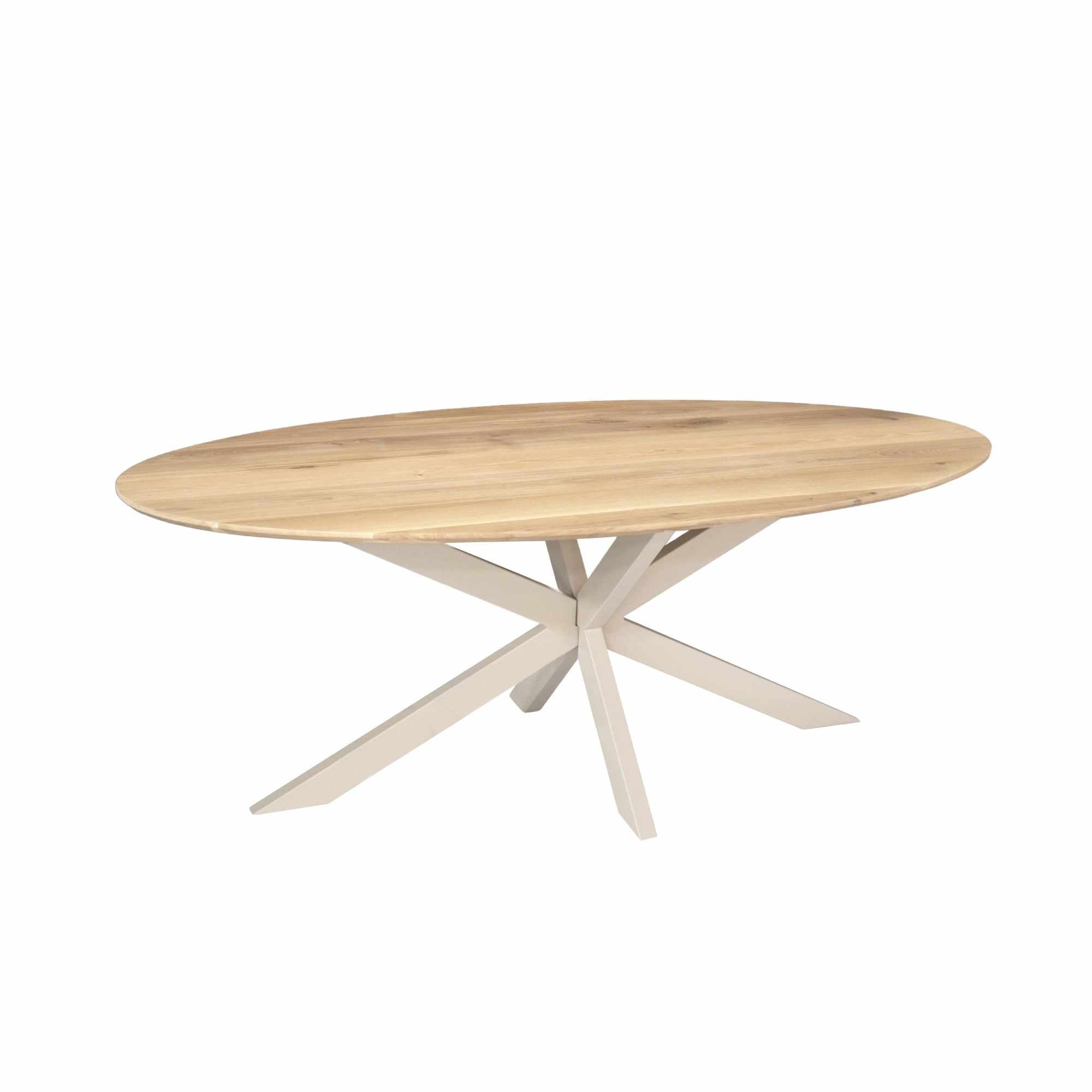 Eiken eettafel Ferris | Ovaal 180 cm | Naturel | Poot Sand