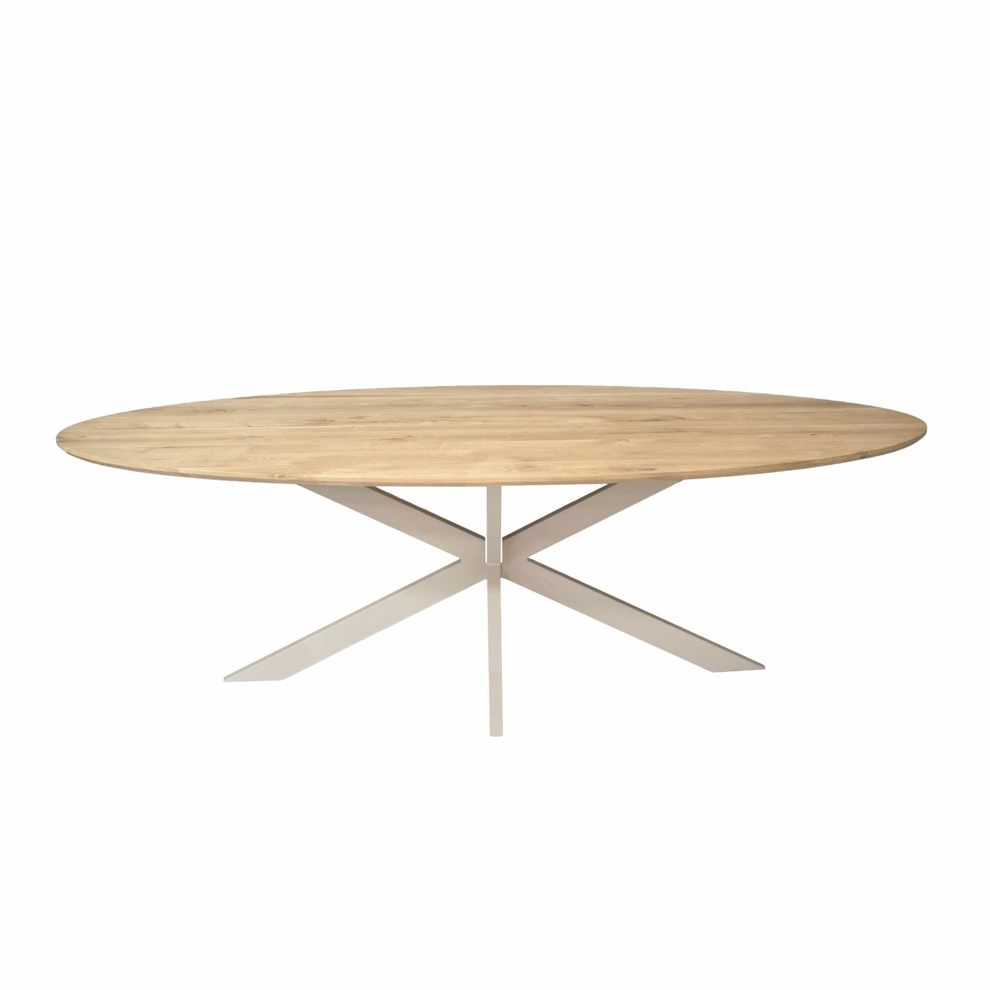 Eiken eettafel Ferris | Ovaal 280 cm | Naturel | Poot Sand