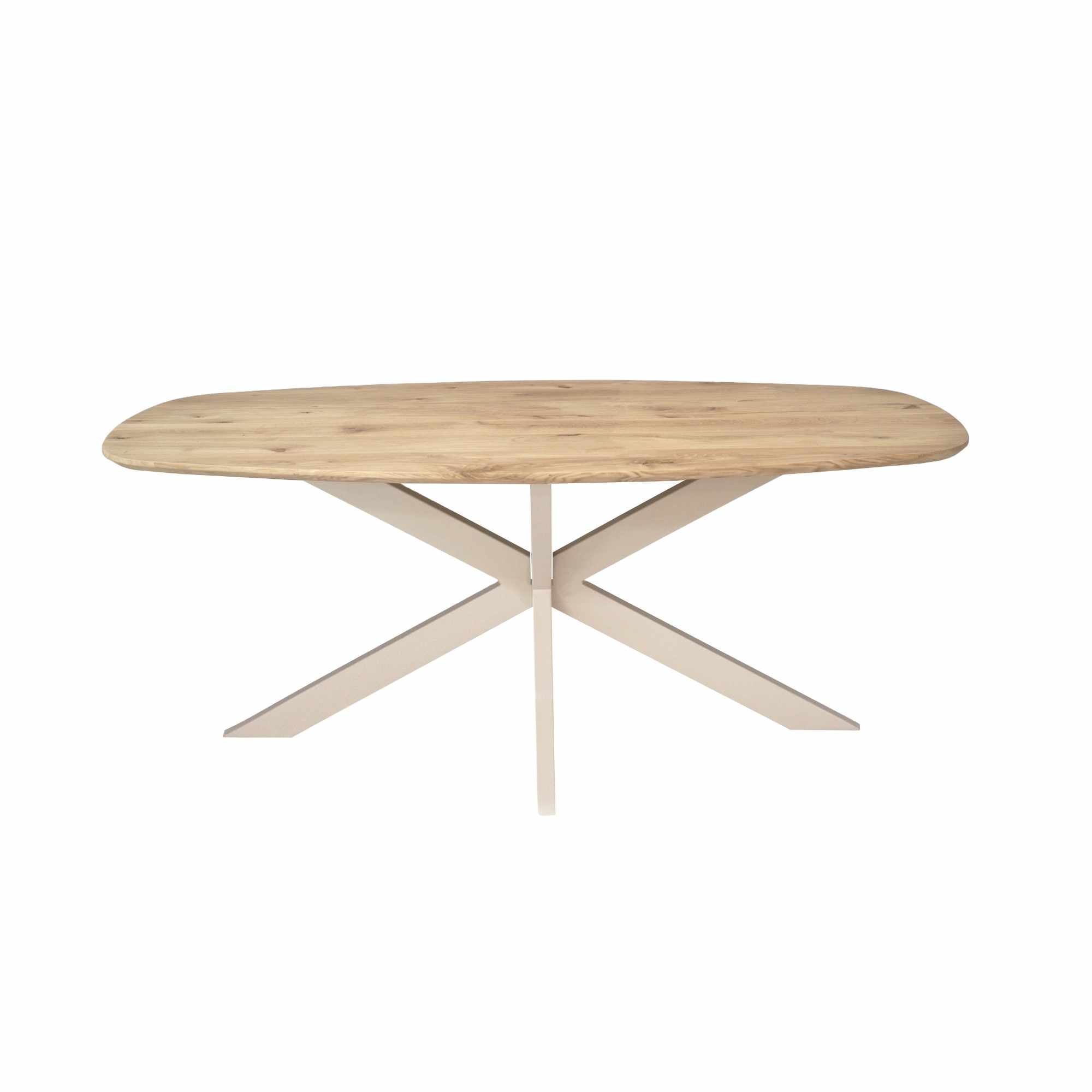 Eiken eettafel Ferris | Deens Ovaal 180 cm | Naturel | Poot Sand