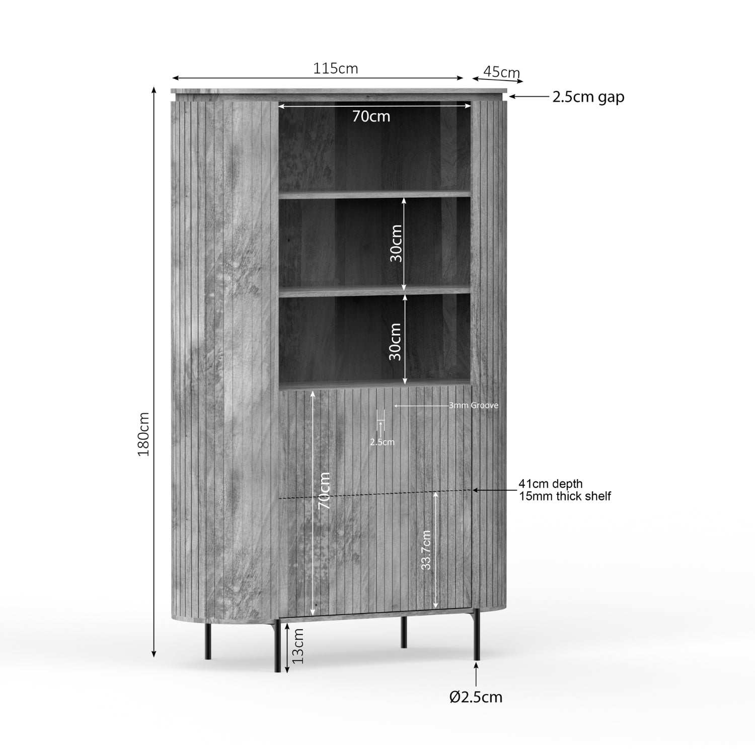 Wandkast Solana | 180 cm | Taupe