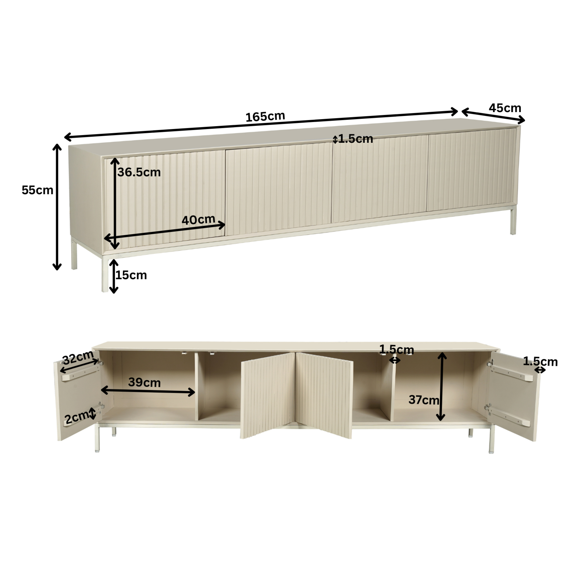 Tv meubel Madison Sand | 165 cm