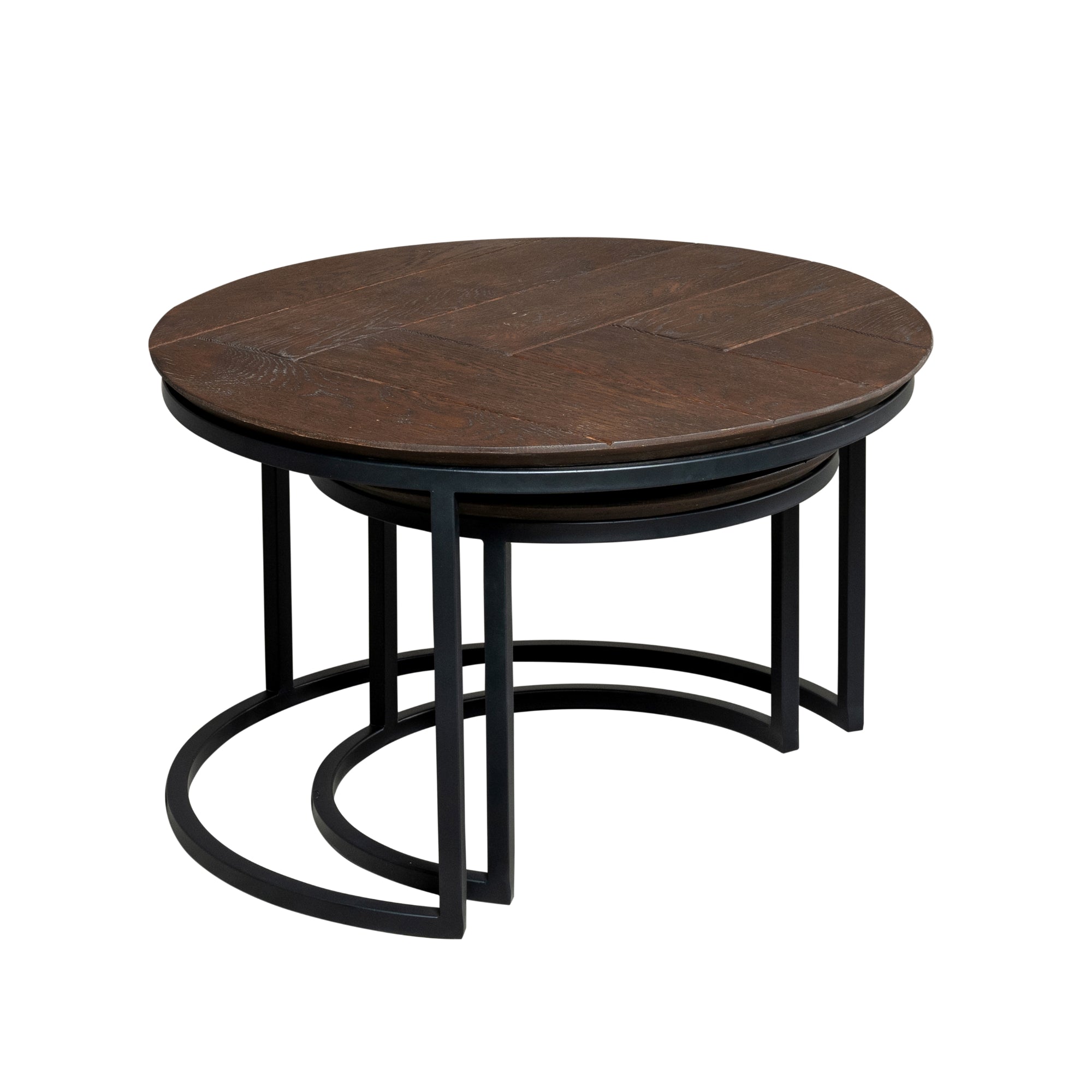 Salontafel Otik Bruin Eiken | 70 cm | Set van 2