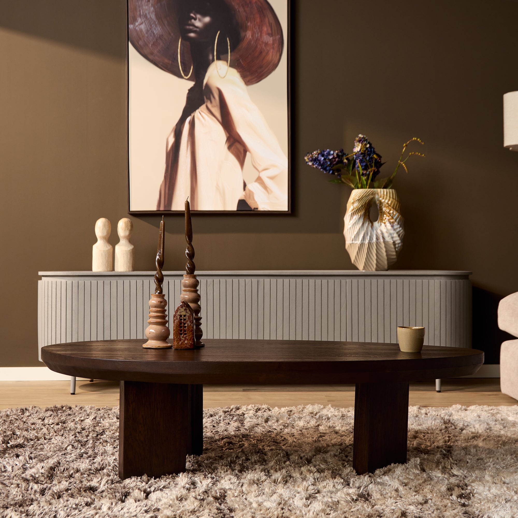 Salontafel Zillah | 130 cm | Eiken Bruin