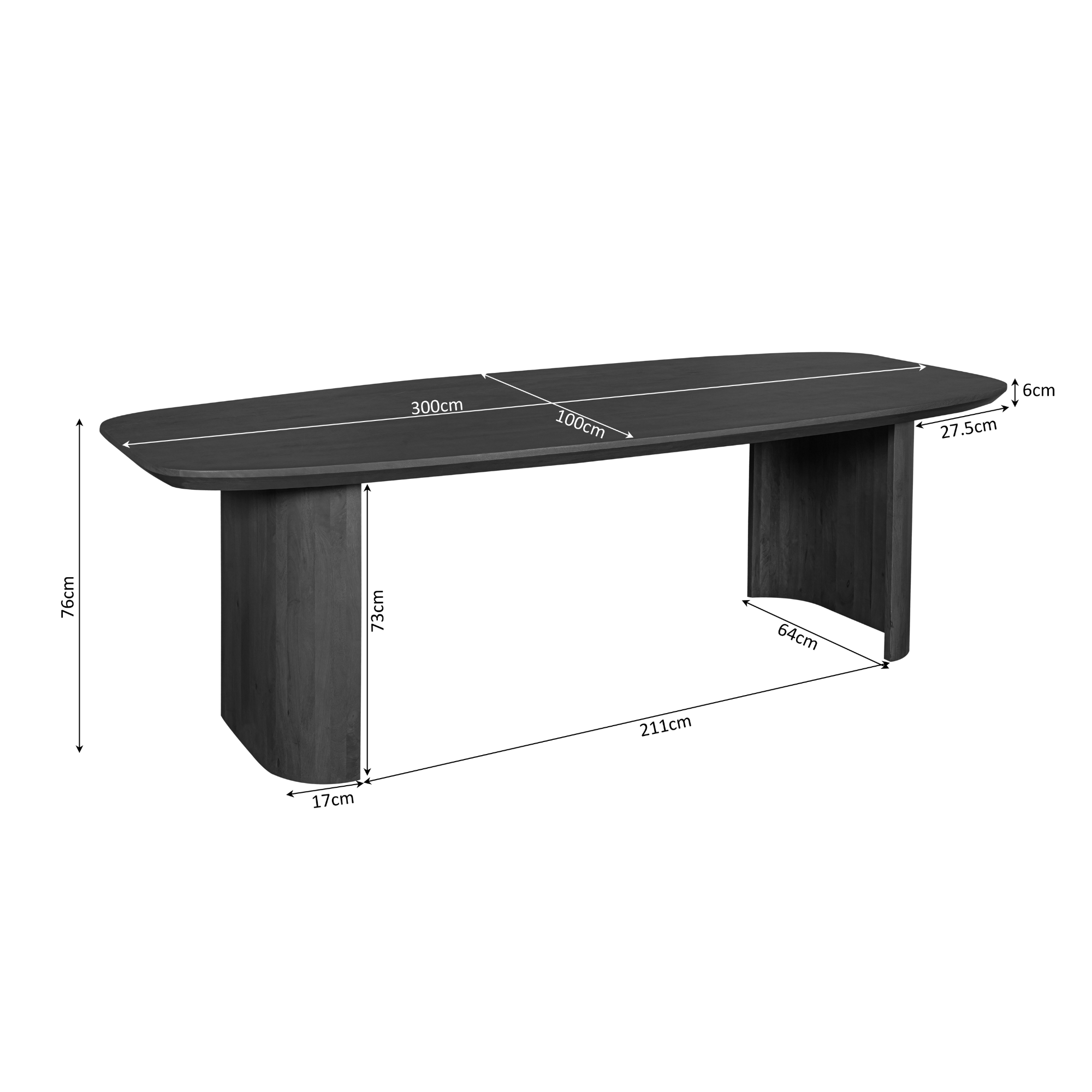 Eettafel Maré Bruin Mangohout 300 cm