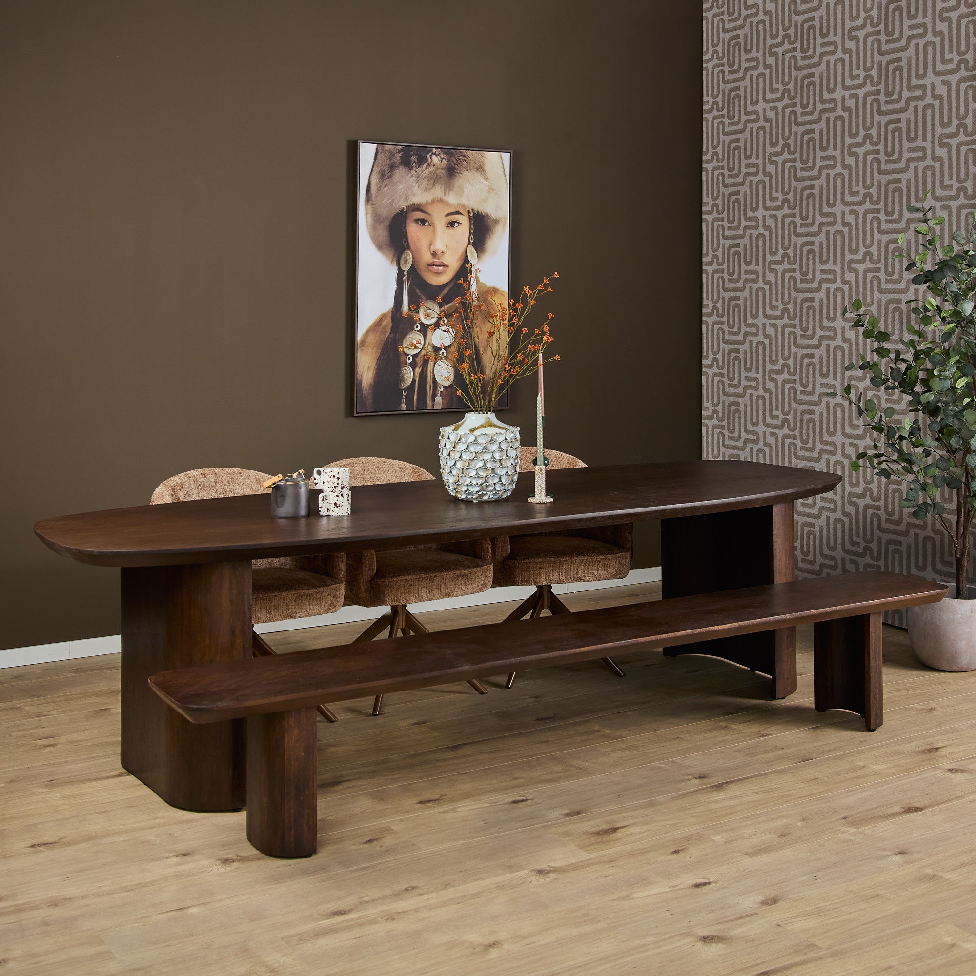 Eettafel Maré Bruin Mangohout 300 cm