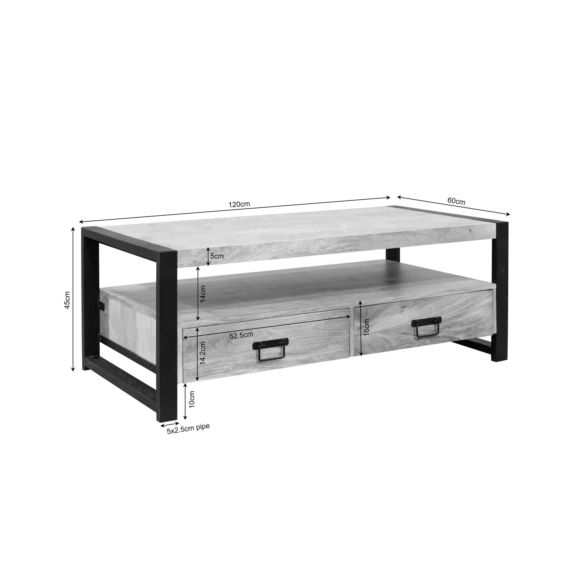 Salontafel Britt | 120 cm | vier lades