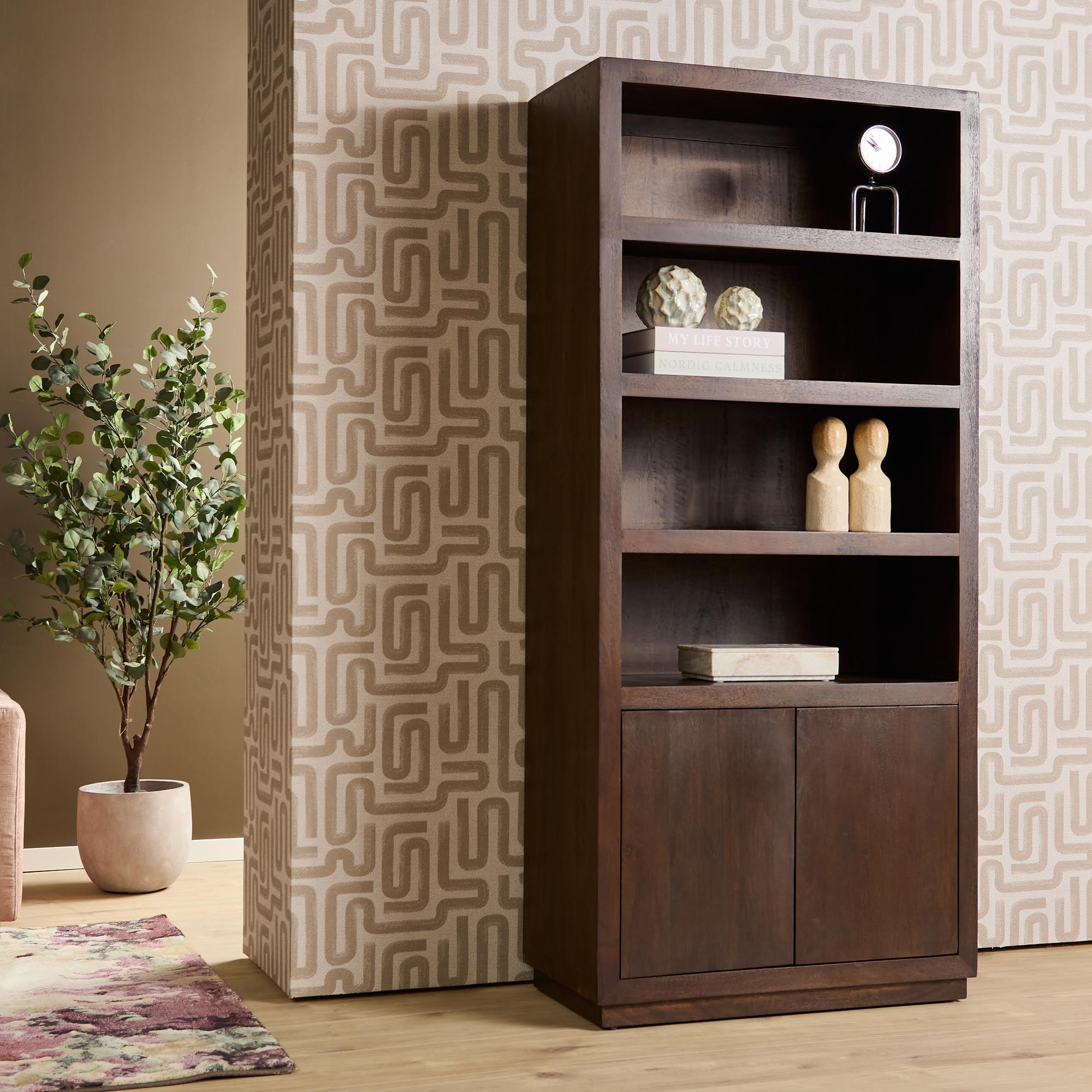 Boekenkast Brussel Bruin | 90 cm  | 4 vakken
