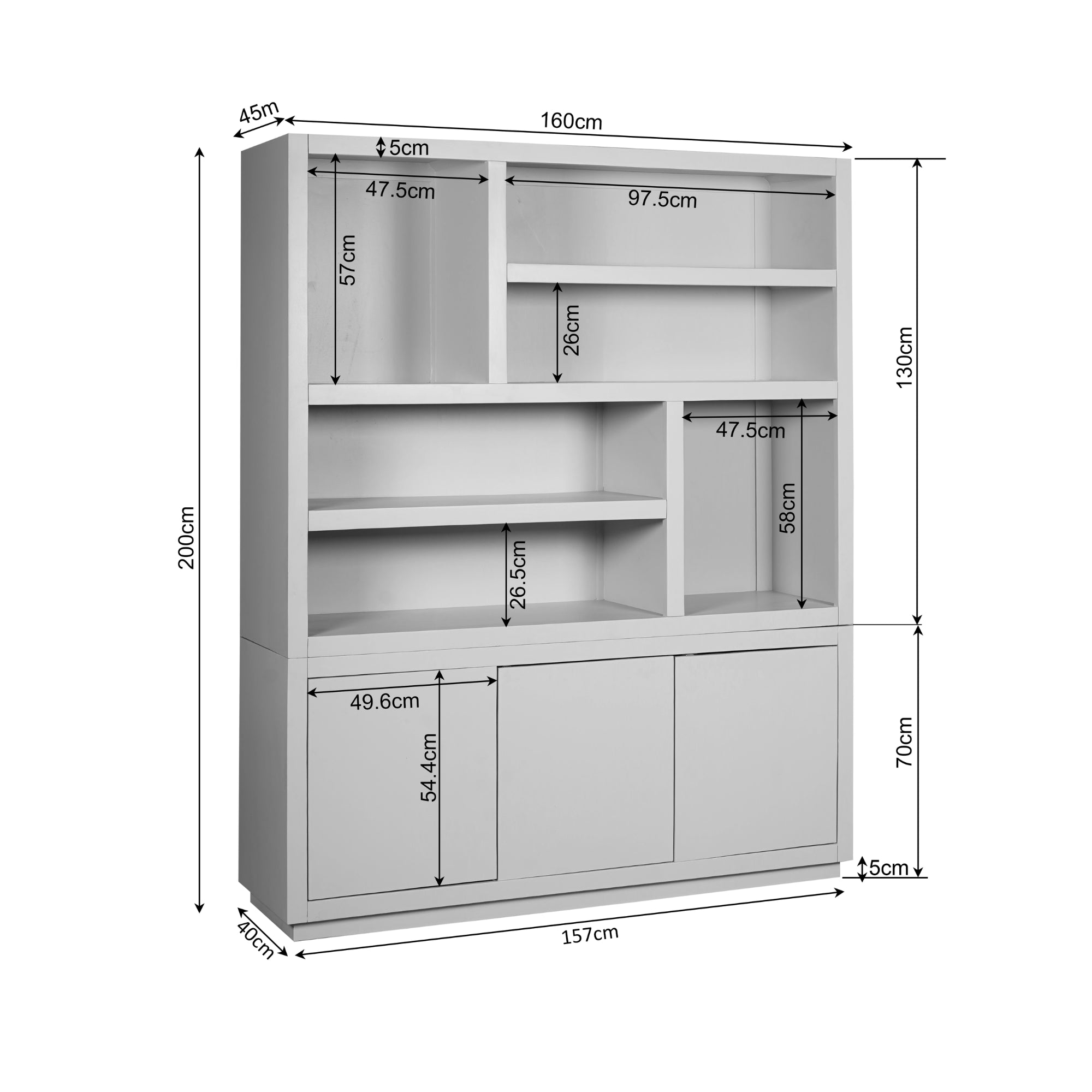 Vakkenkast Brussel Brown XL | 160 cm