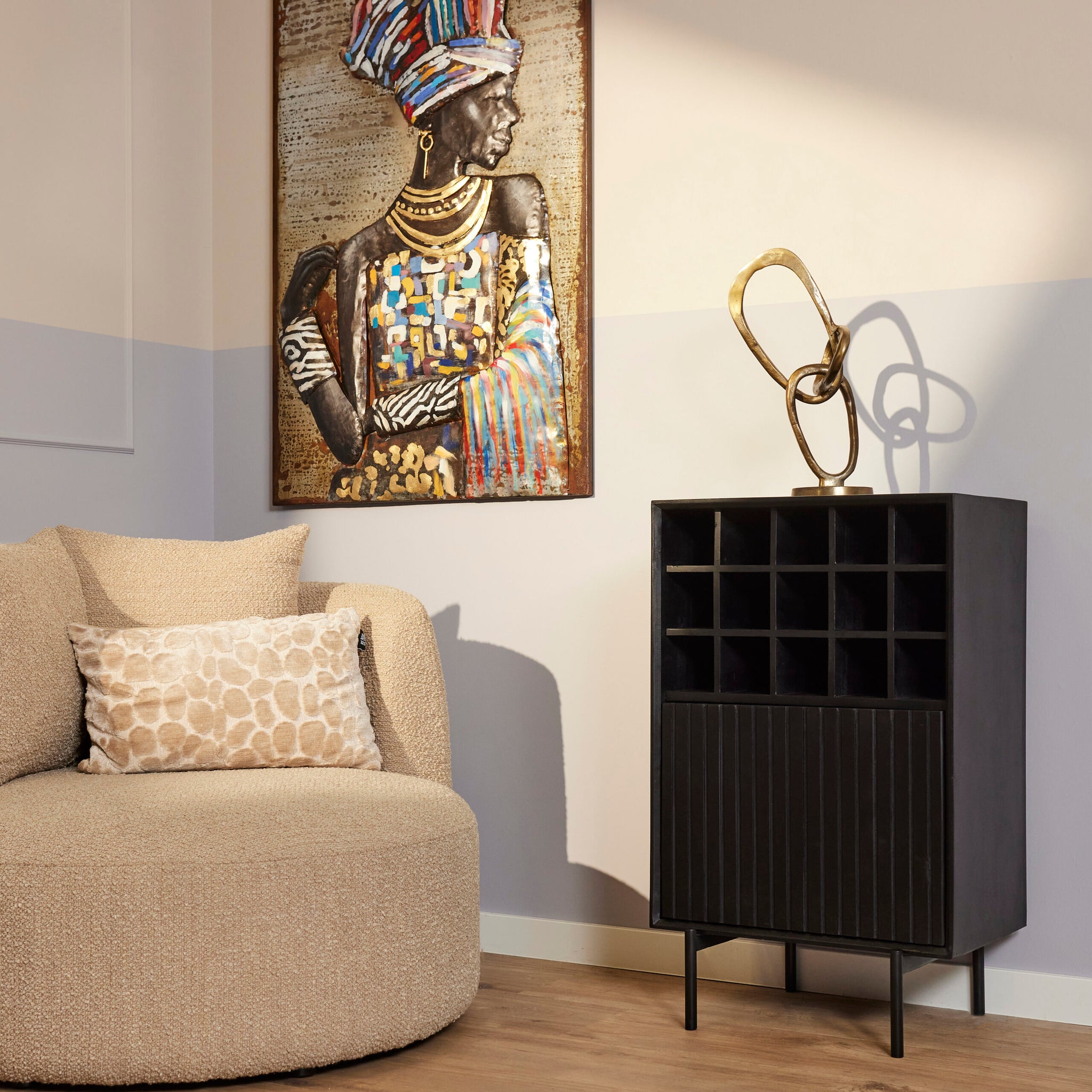 Wijnkast Madison Zwart