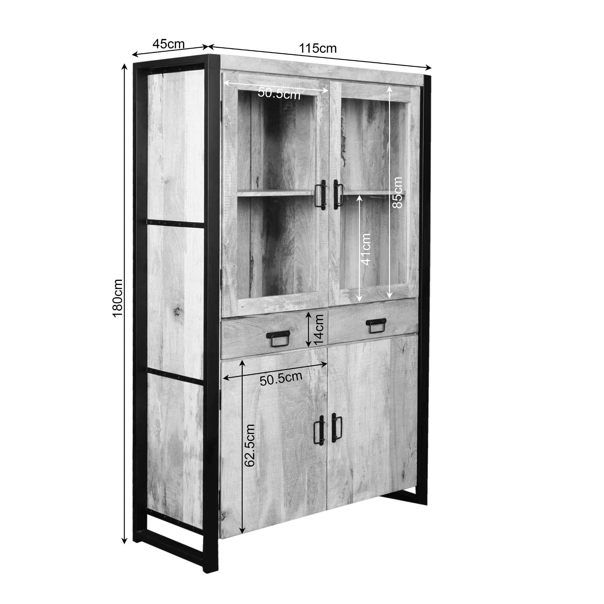 Vitrinekast Boaz 115 cm