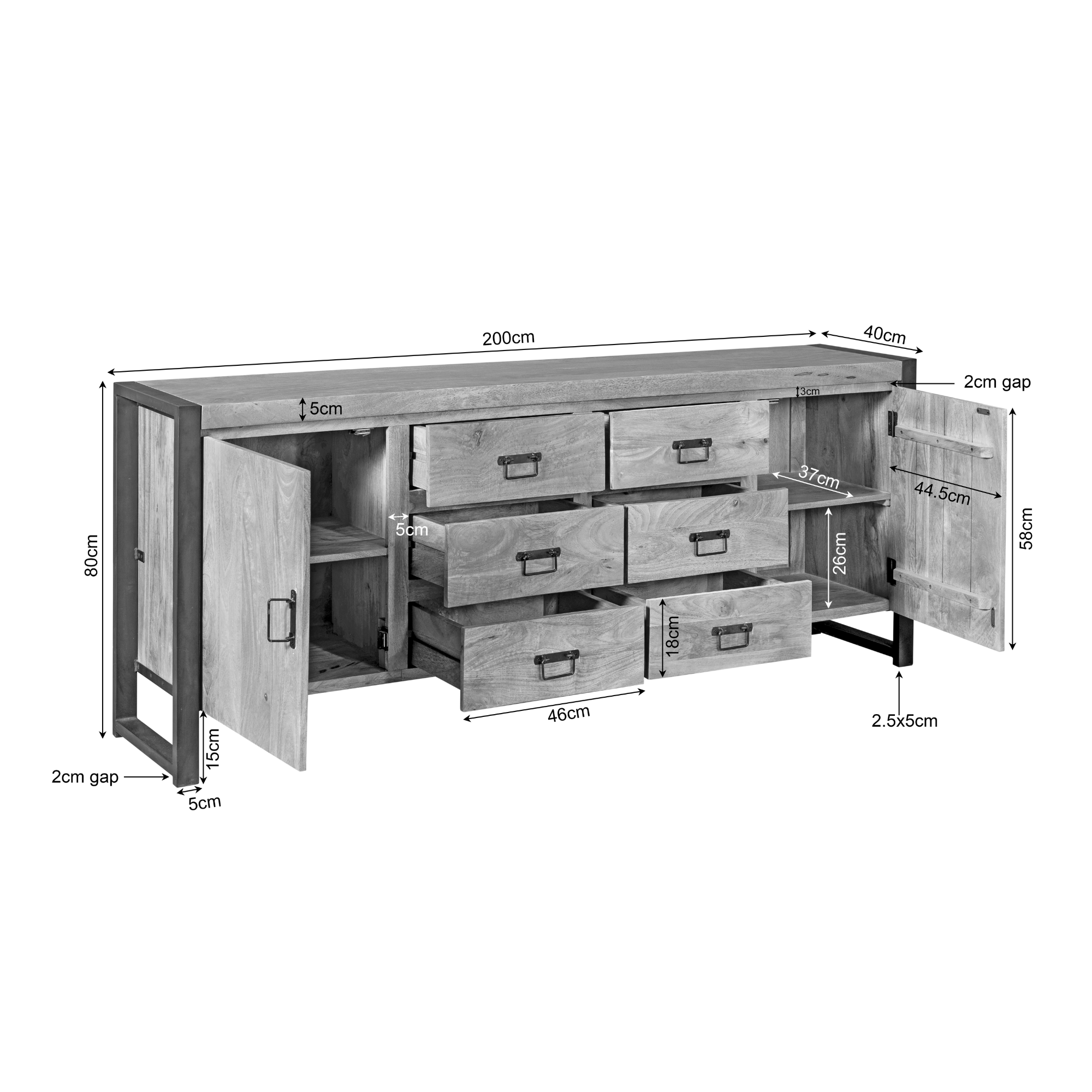 Dressoir Boaz | 200 cm