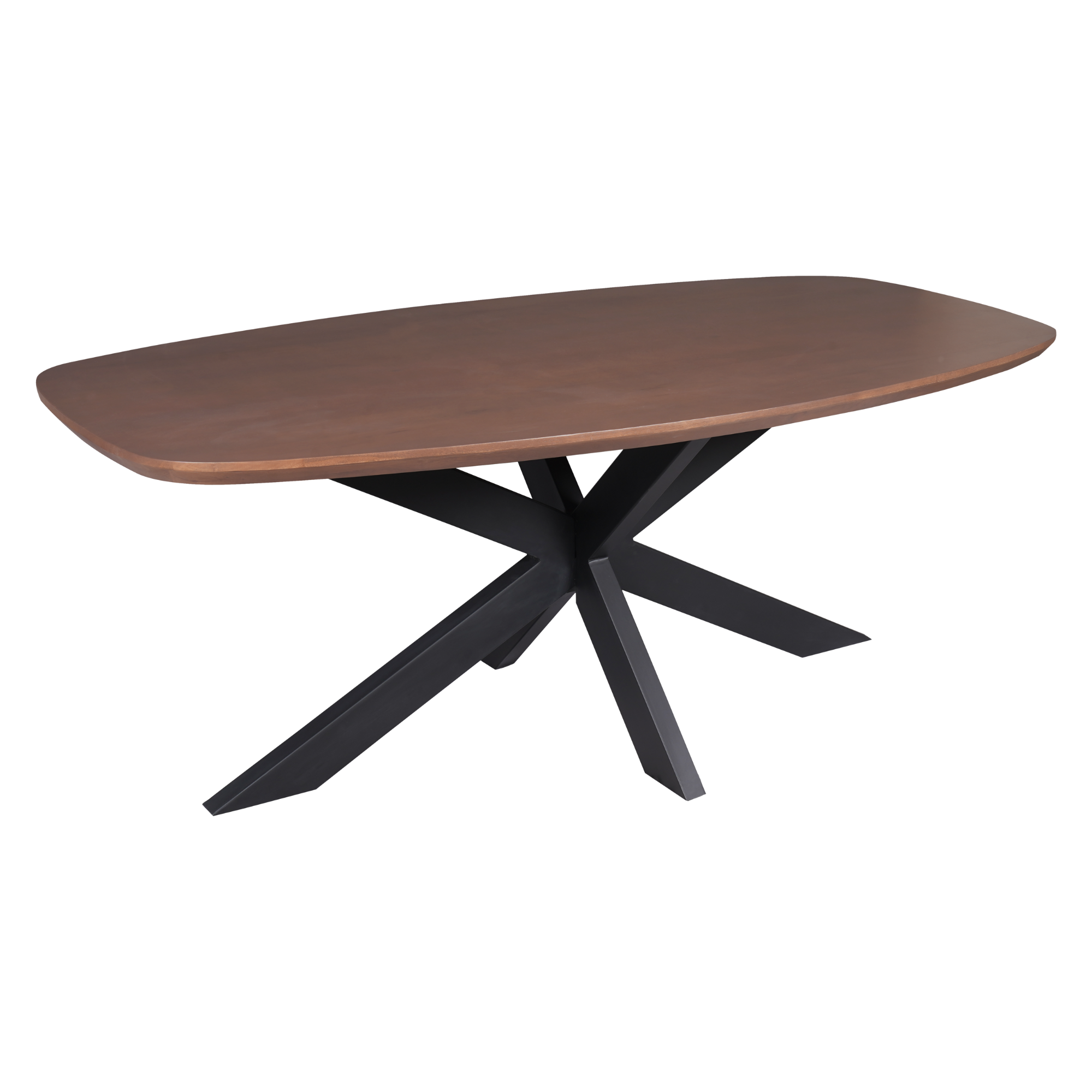 Eettafel Madison Walnoot | 160 cm | Deens Ovaal | Poot Zwart